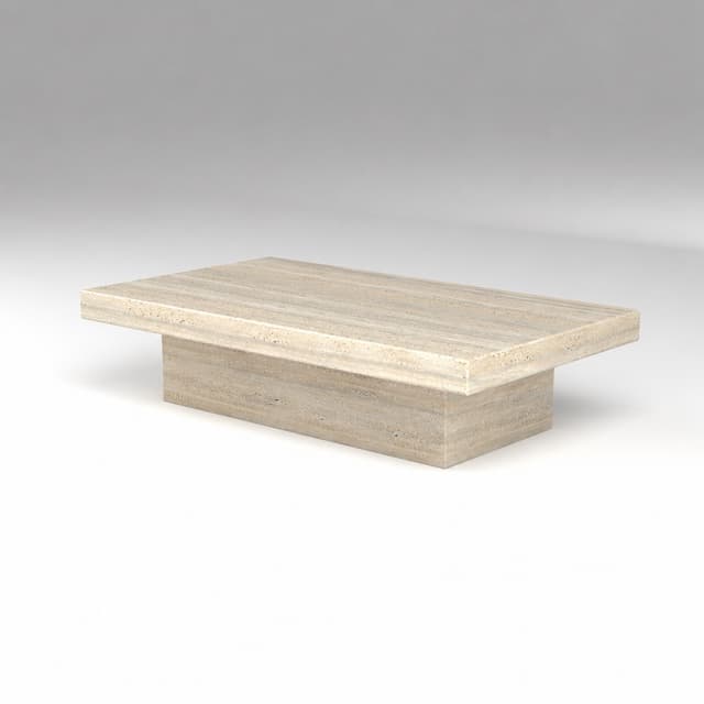 Terra Coffee Table in Beige Travertine by Hudson Stonehouse