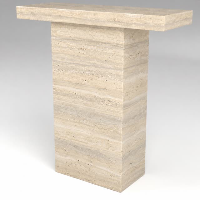Terra Console Table in Beige Travertine by Hudson Stonehouse