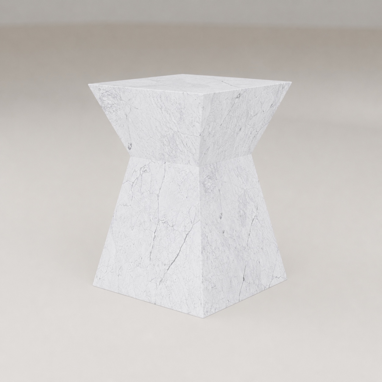 Apex Side Table in Bianco Carrara