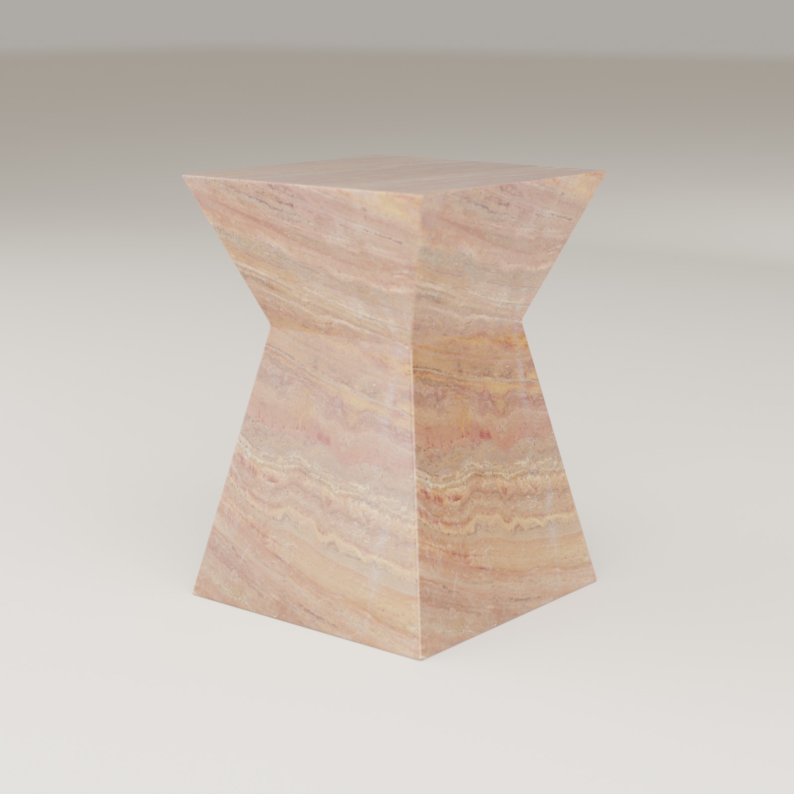 Apex Side Table in Red Travertine