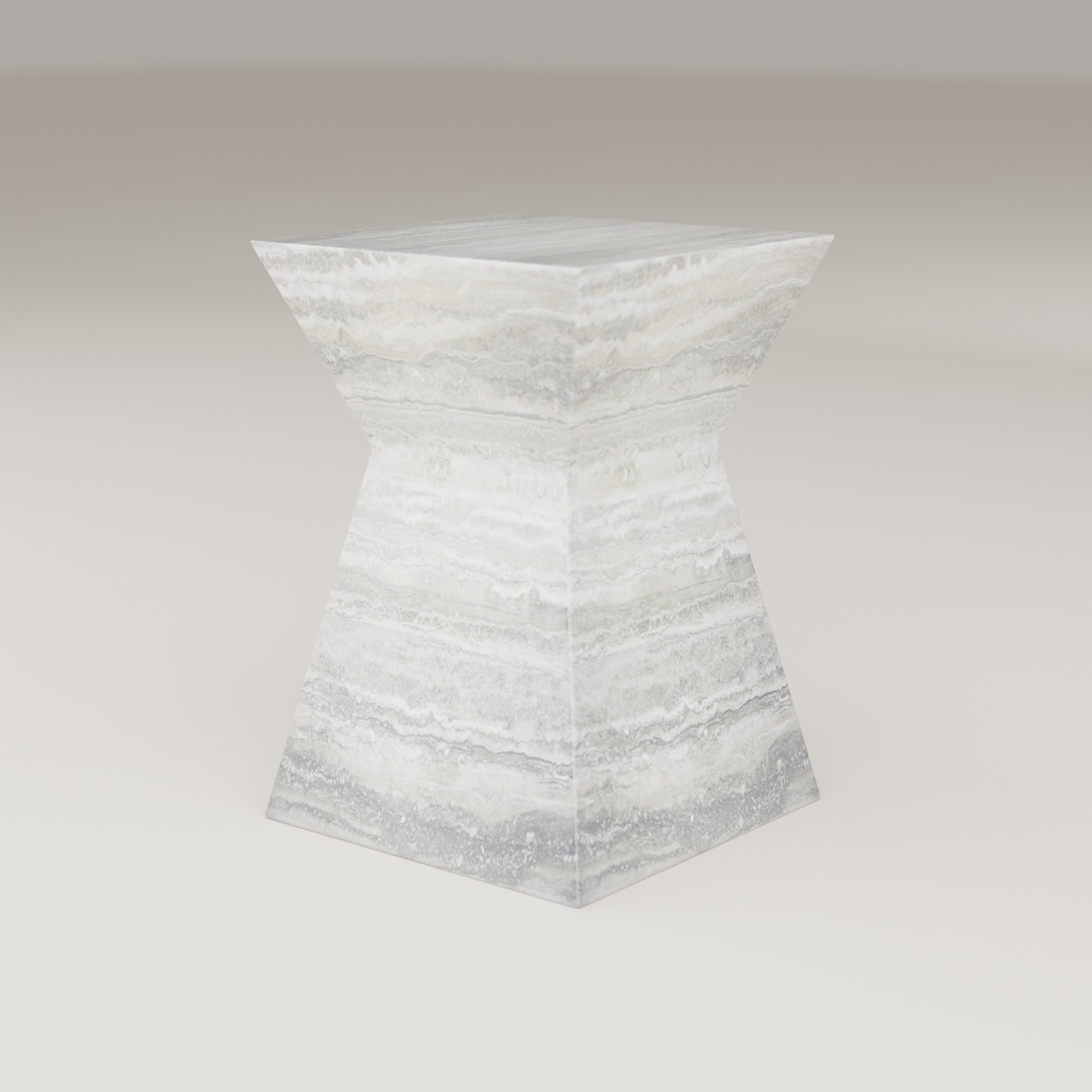 Apex Side Table in Silver Travertine