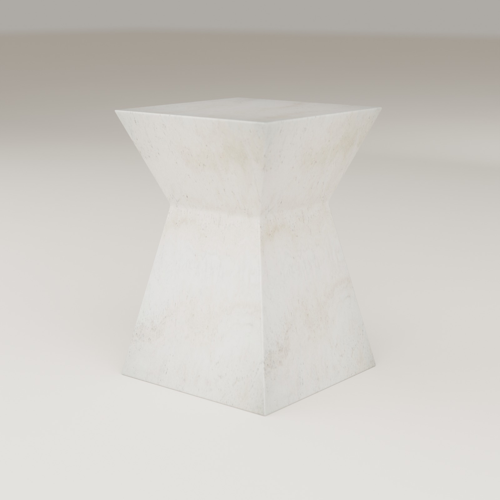 Apex Side Table in Super White Travertine