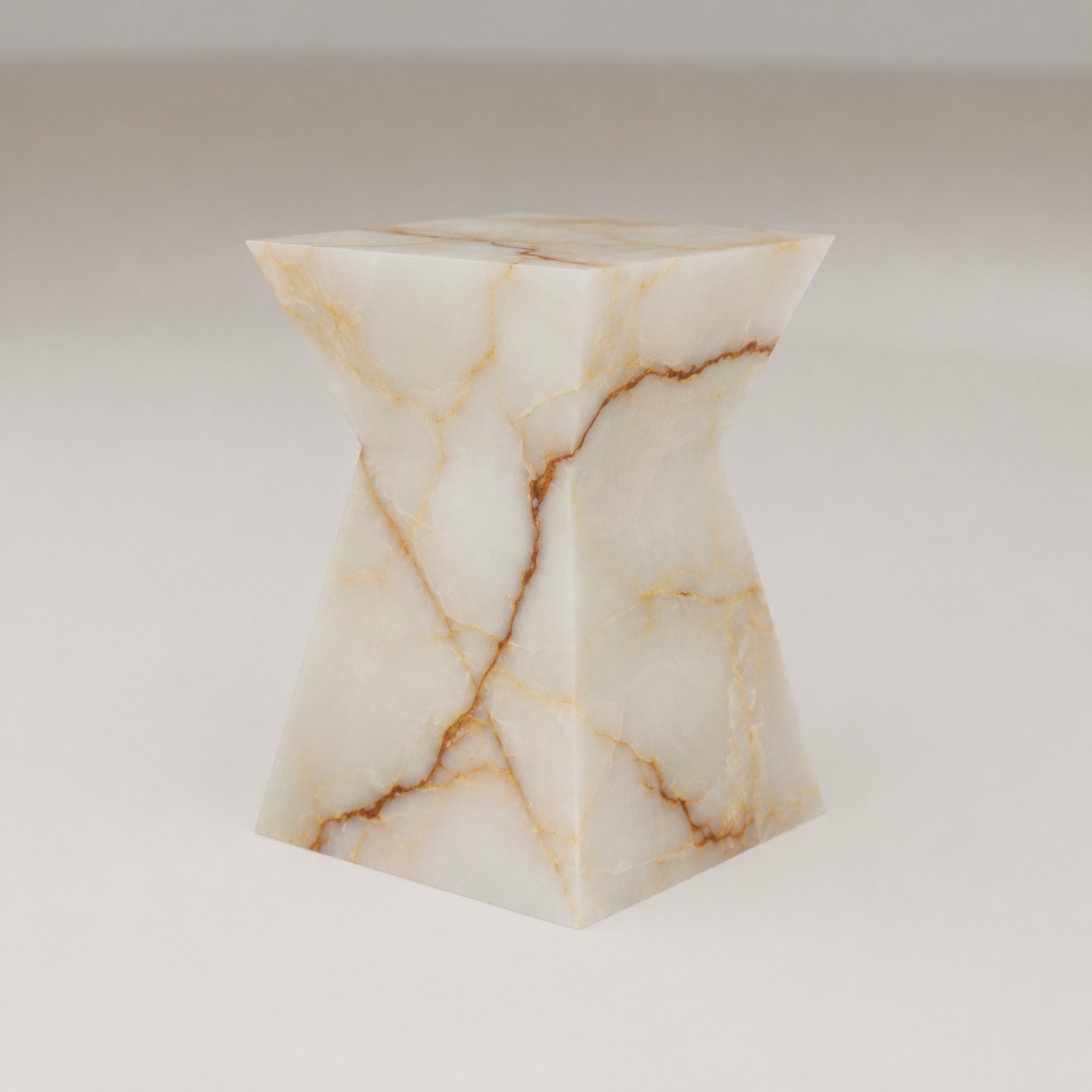 Apex Side Table in White Onyx