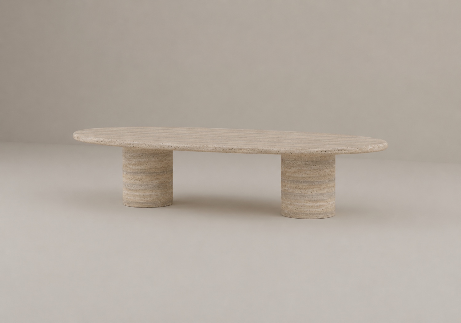 Arcstone Coffee Table in Beige Travertine