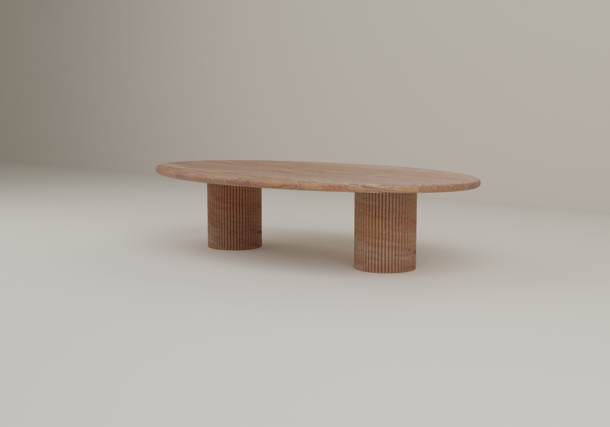 Arcstone Coffee Table in Red Travertine