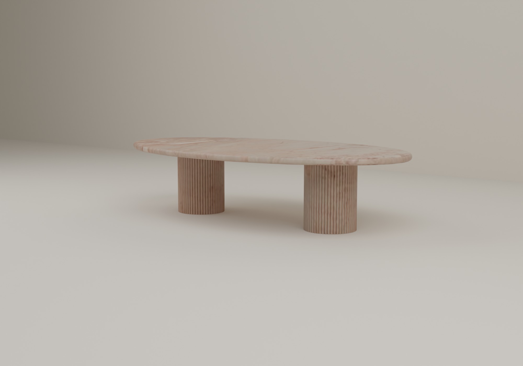 Arcstone Coffee Table in Rose Cream