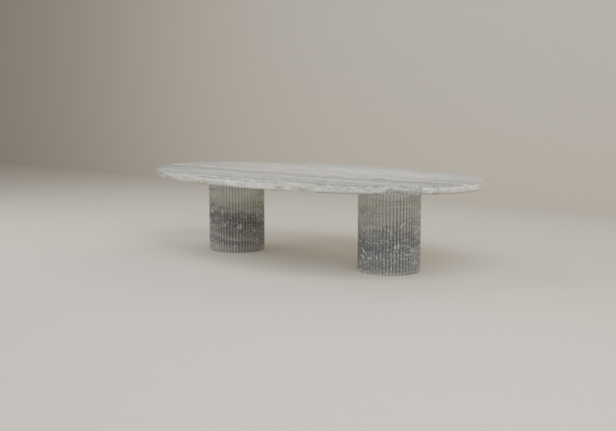 Arcstone Coffee Table in Silver Travertine