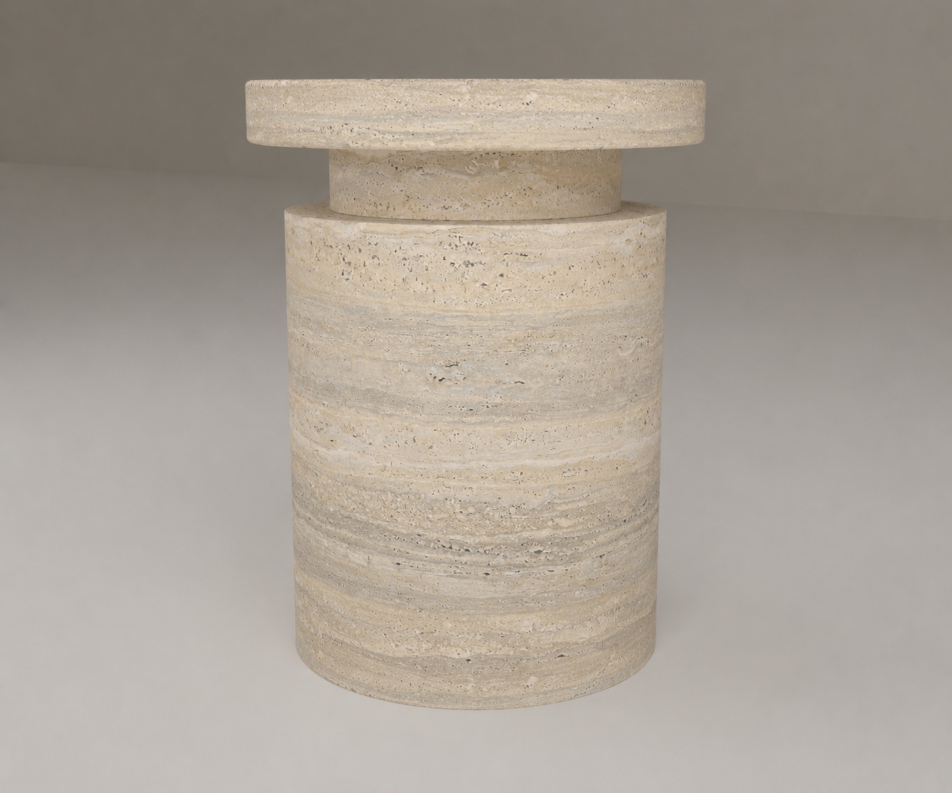Capstone Side Table in Beige Travertine