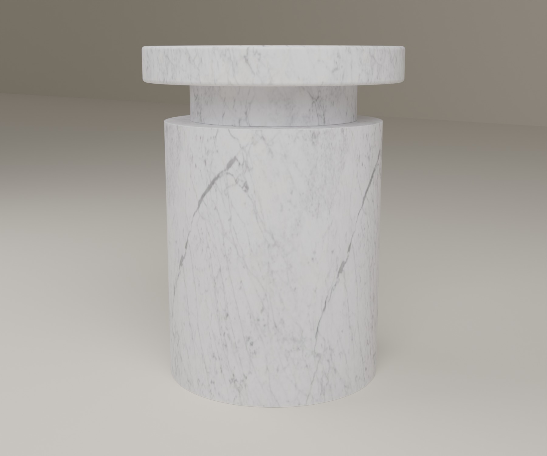 Capstone Side Table in Bianco Carrara