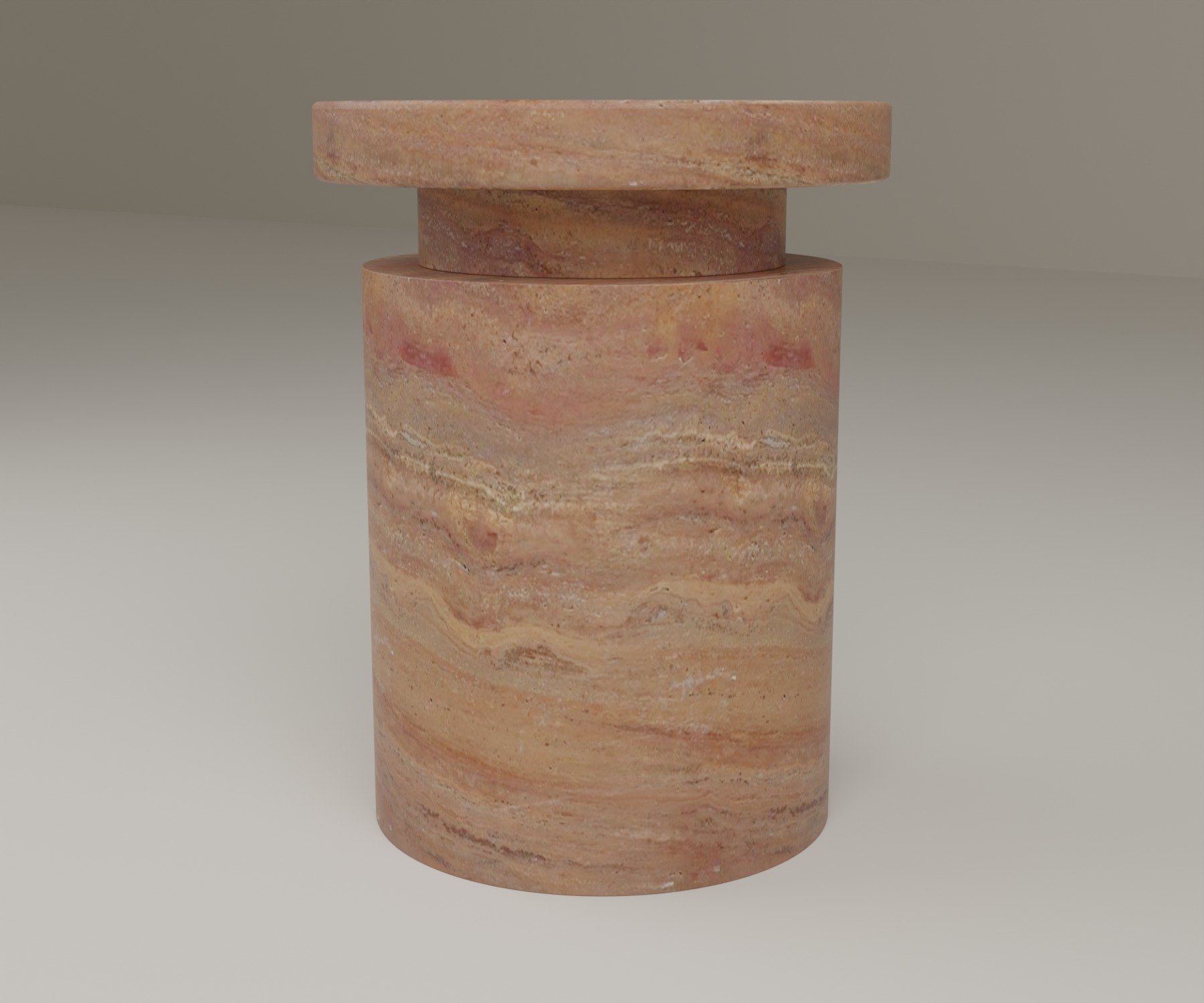 Capstone Side Table in Red Travertine
