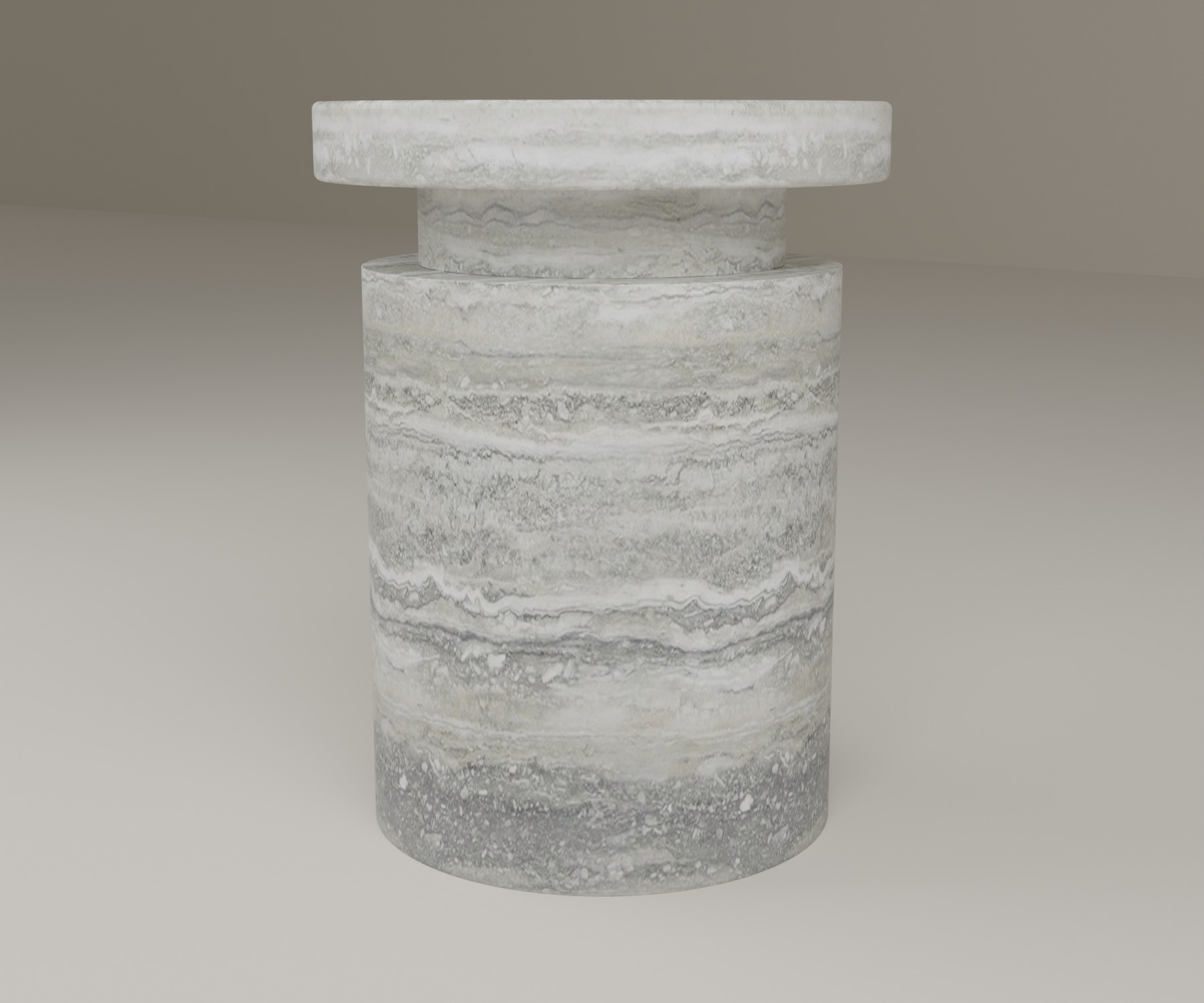 Capstone Side Table in Silver Travertine