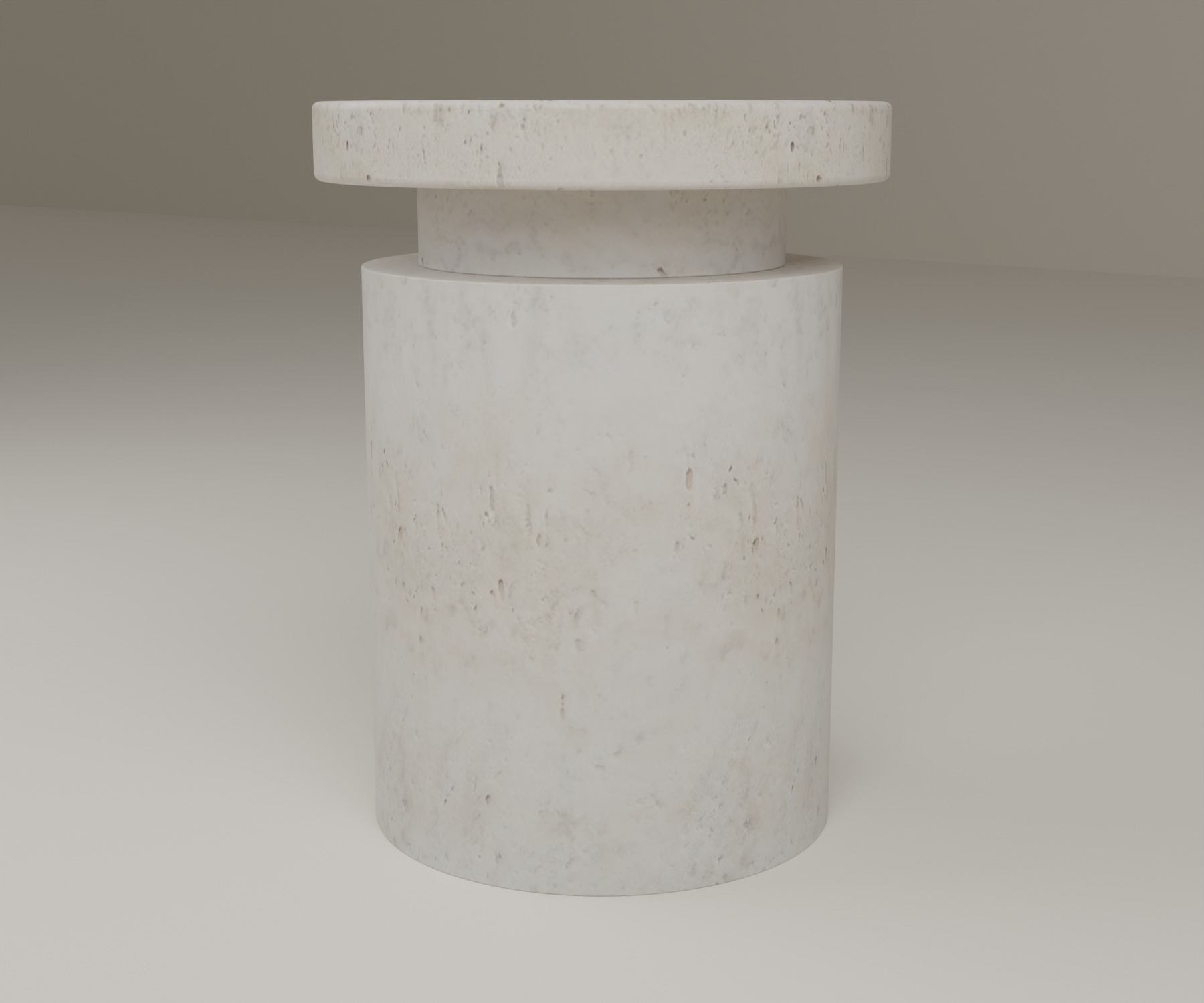 Capstone Side Table in Super White Travertine