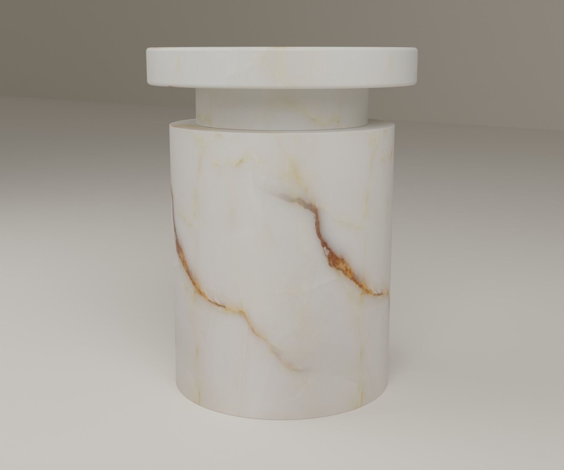 Capstone Side Table in White Onyx