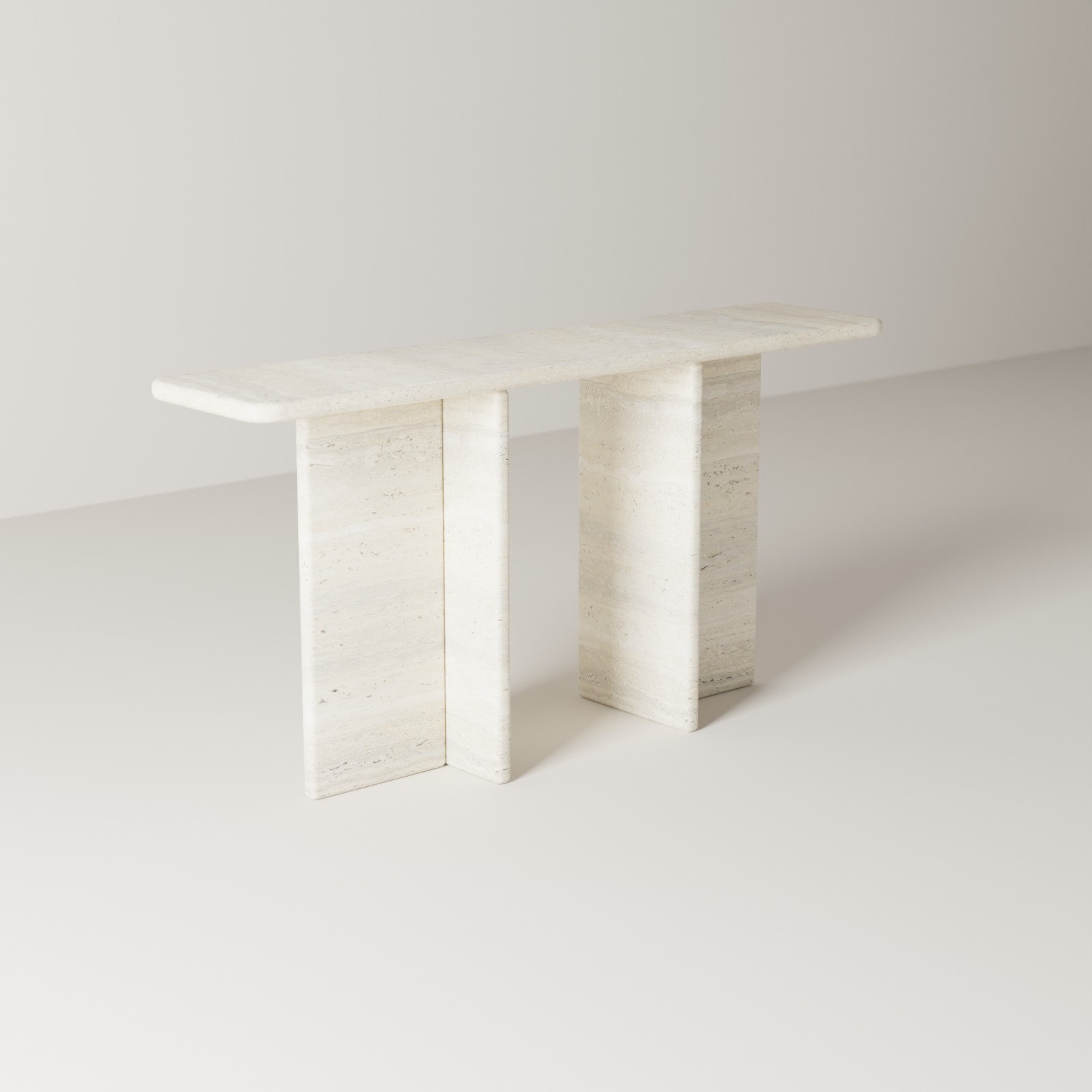 Entryway Console in Beige Travertine