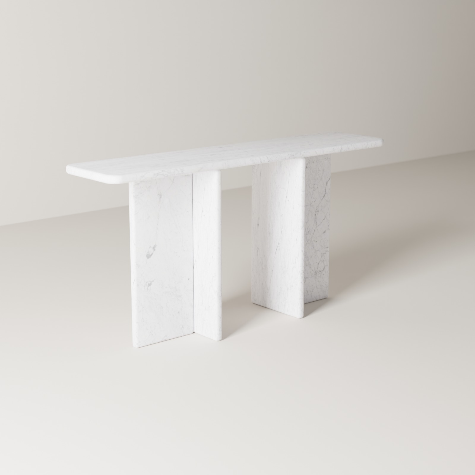Entryway Console in Bianco Carrara