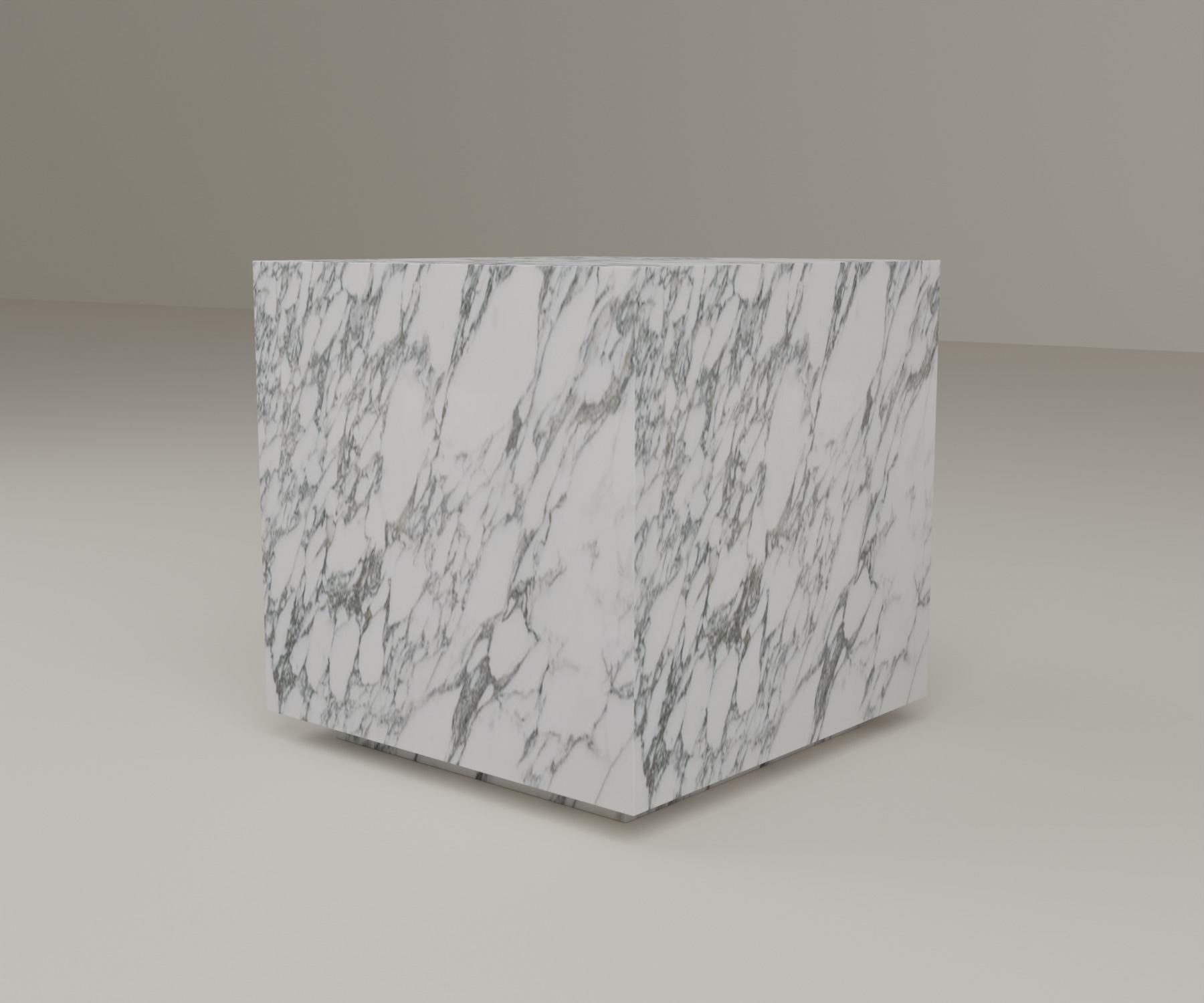Floating Plinth Side Table in Arabescato Corchia