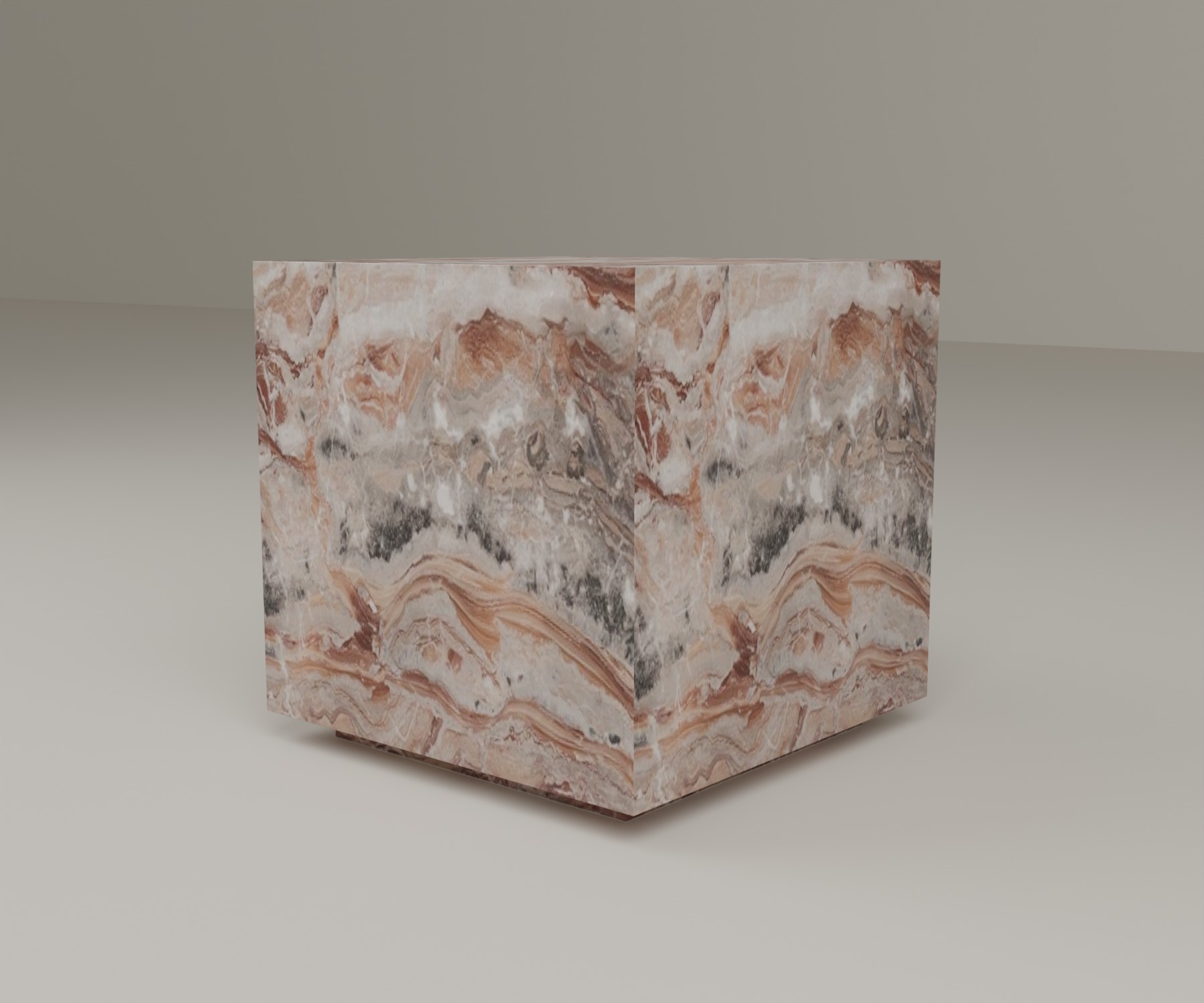 Floating Plinth Side Table in Arabescato Orobico Rosso