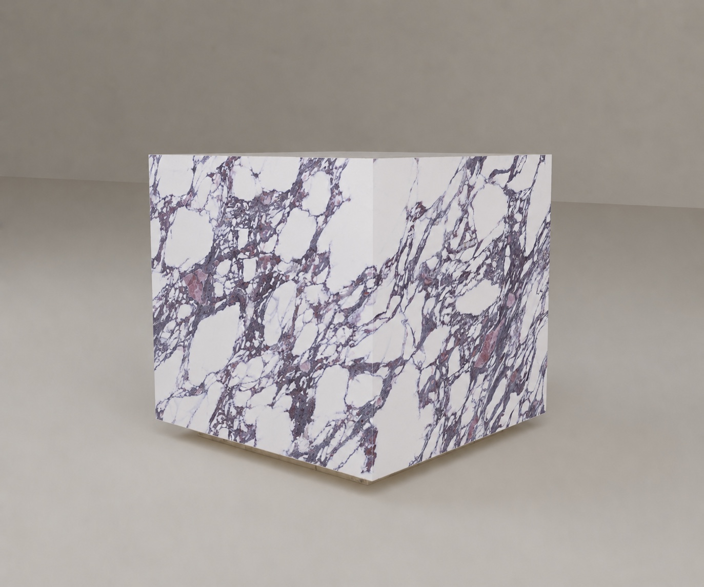 Floating Plinth Side Table in Asia Calacatta Viola