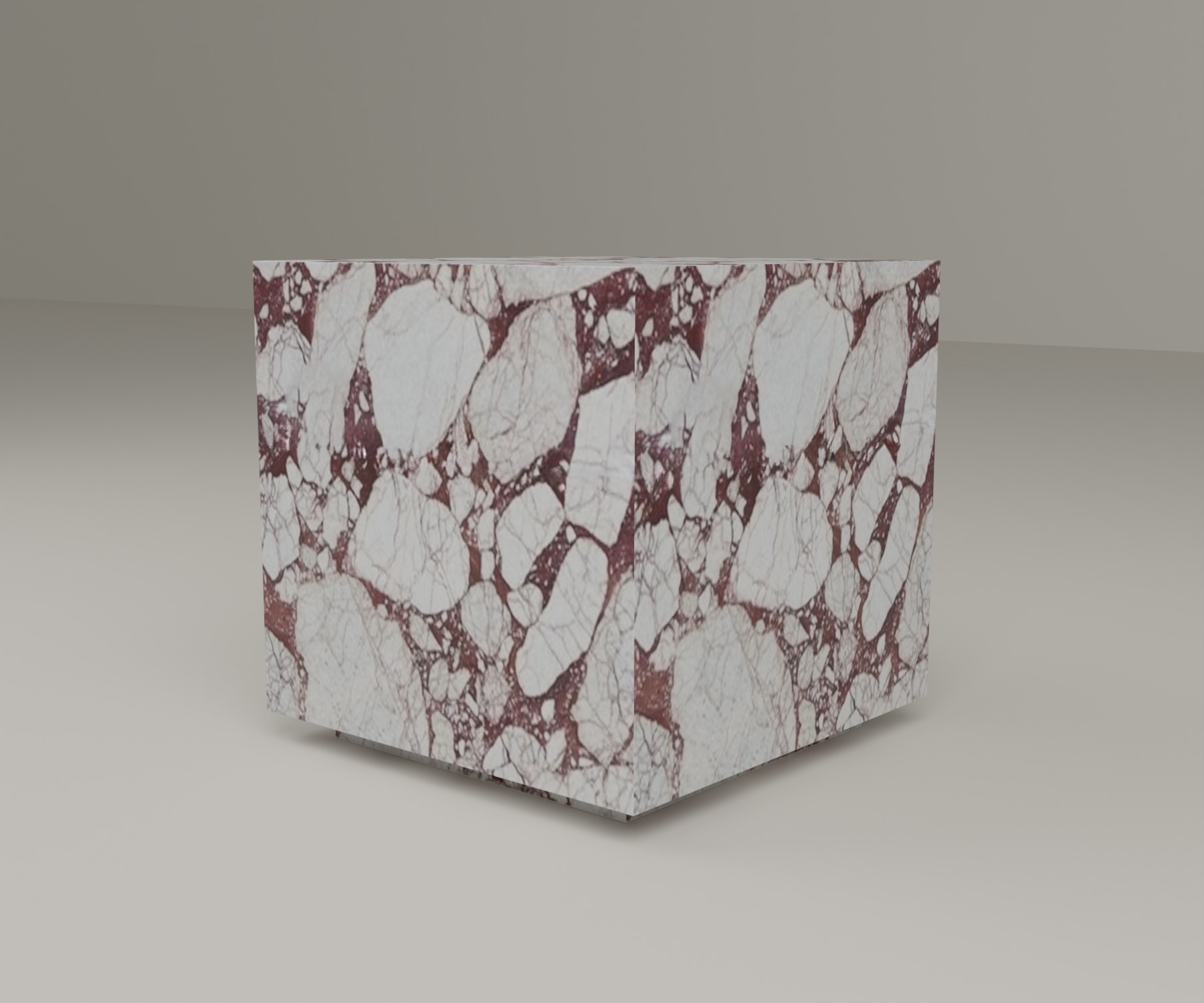 Floating Plinth Side Table in Bulgari Red