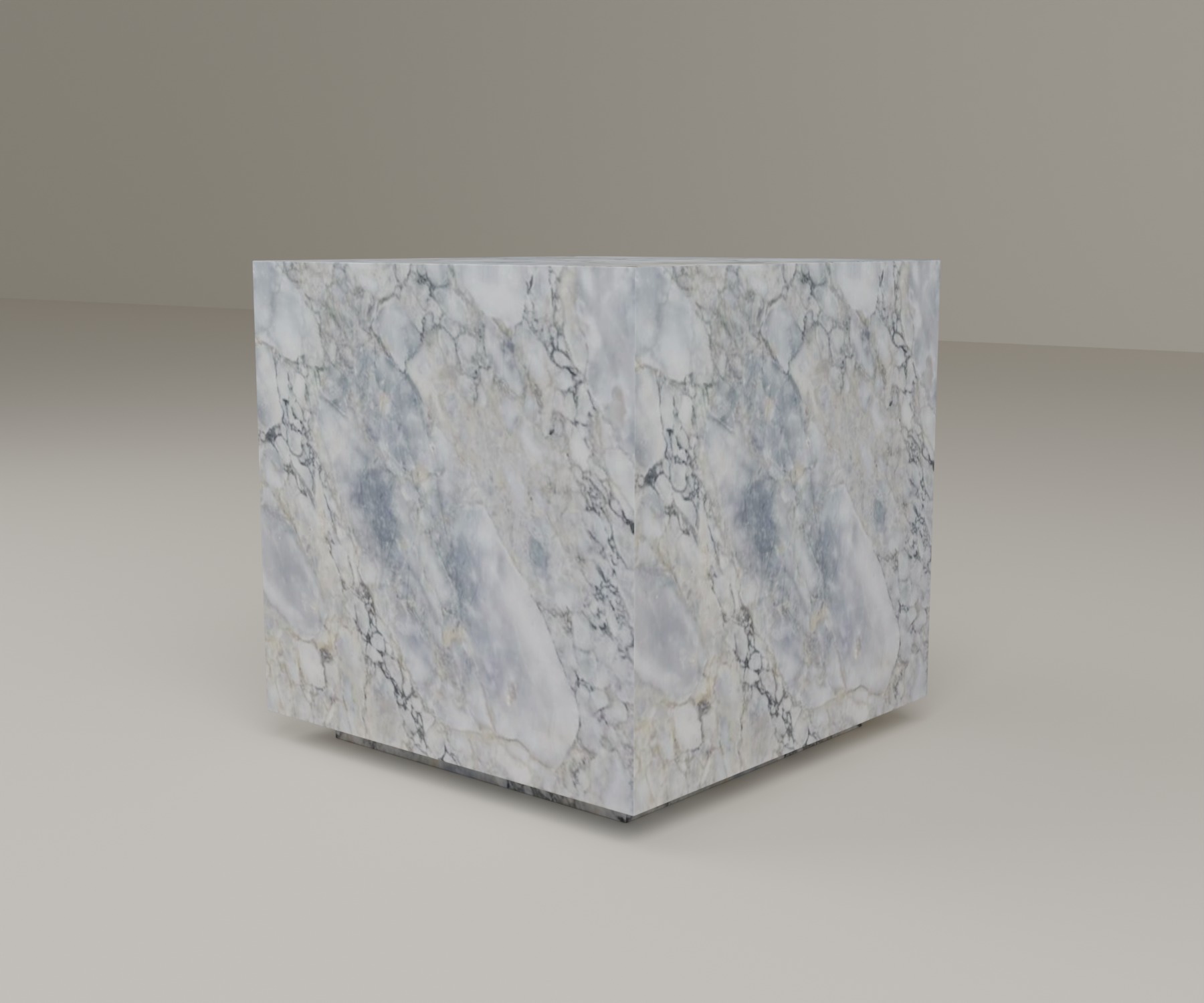 Floating Plinth Side Table in Calacatta Blue