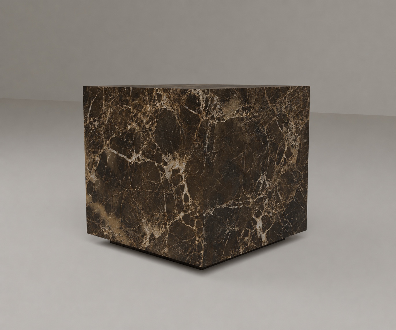 Floating Plinth Side Table in Dark Emperador