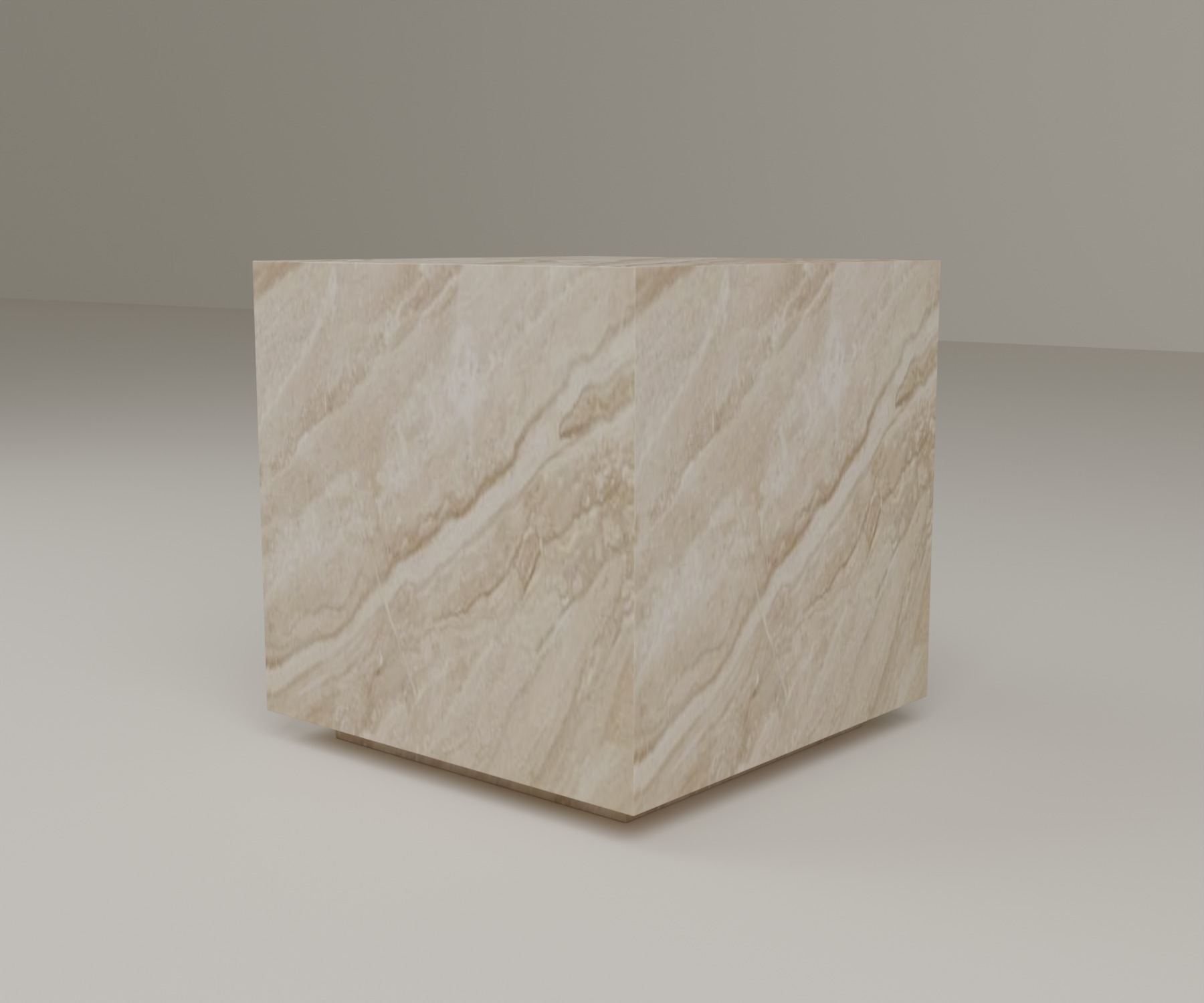 Floating Plinth Side Table in Diano Reale Marble