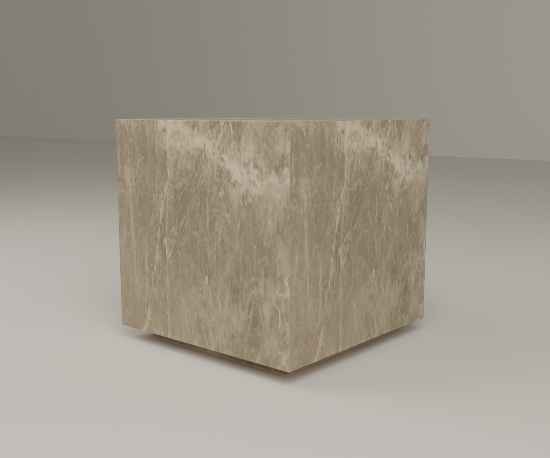 Floating Plinth Side Table in Light Emperador