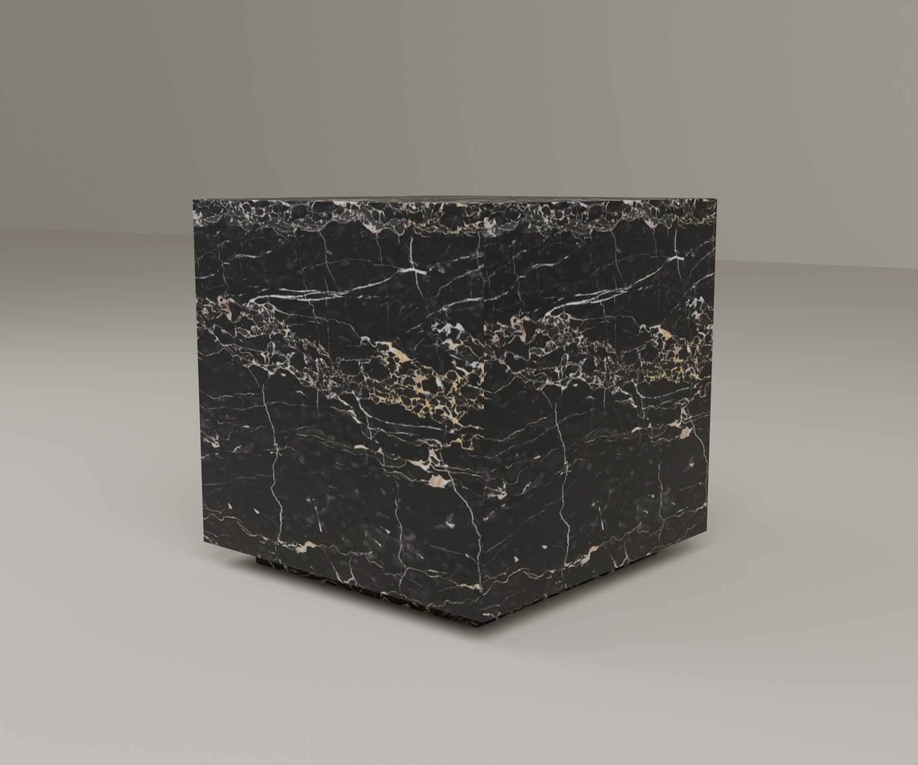 Floating Plinth Side Table in Nero Portoro