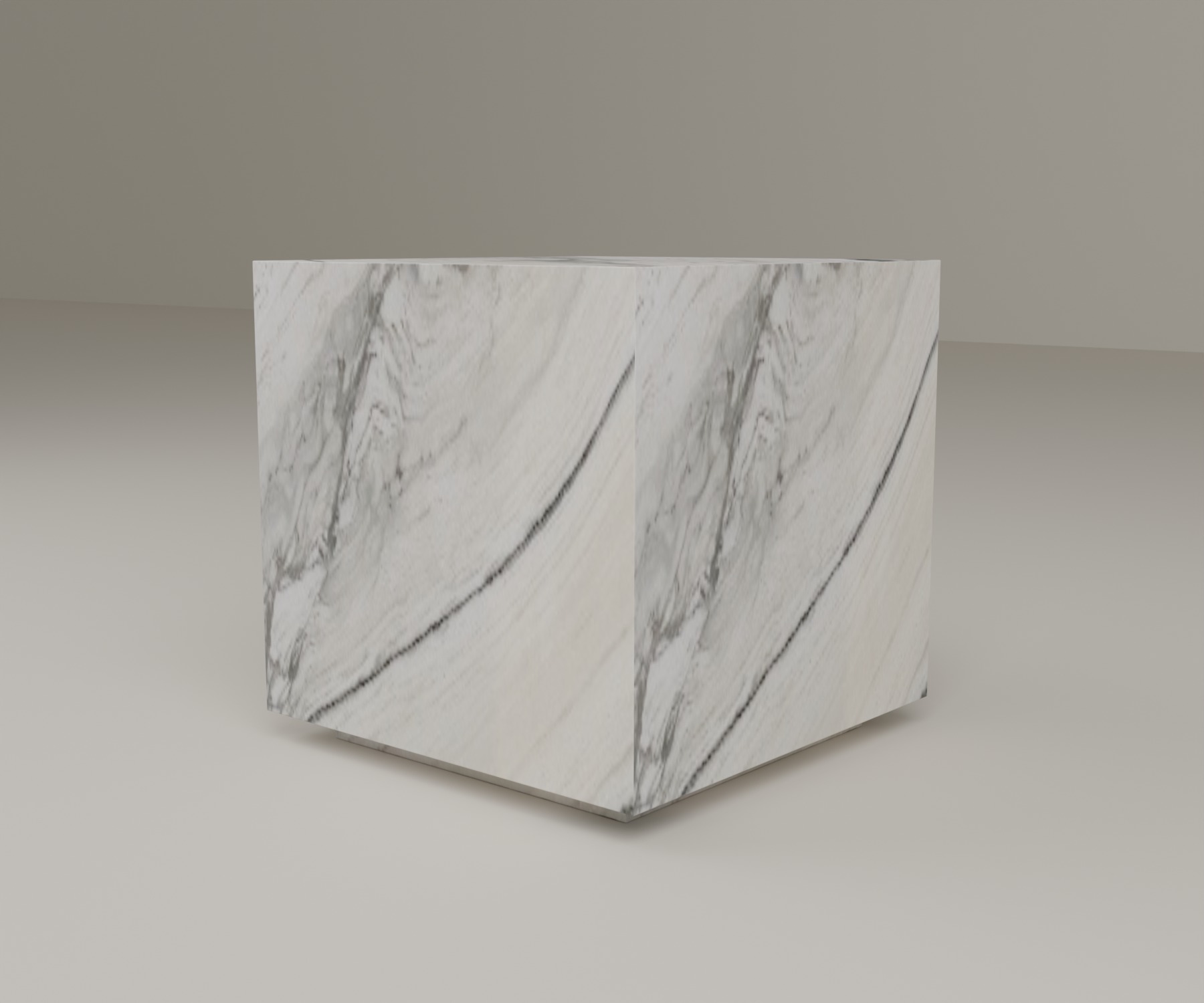 Floating Plinth Side Table in Panda White