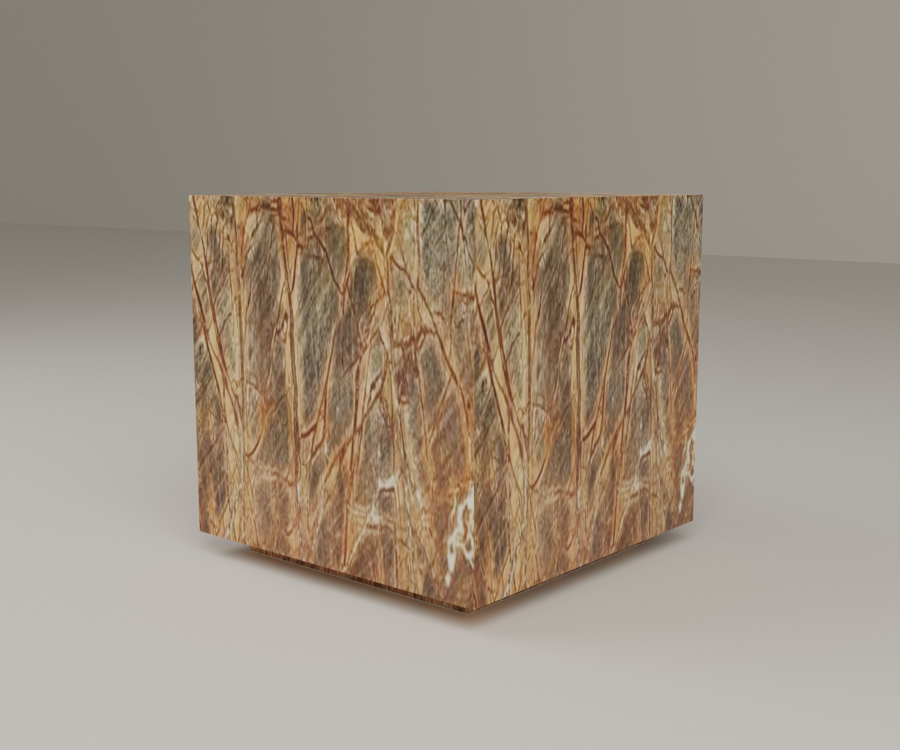 Floating Plinth Side Table in Rainforest Brown
