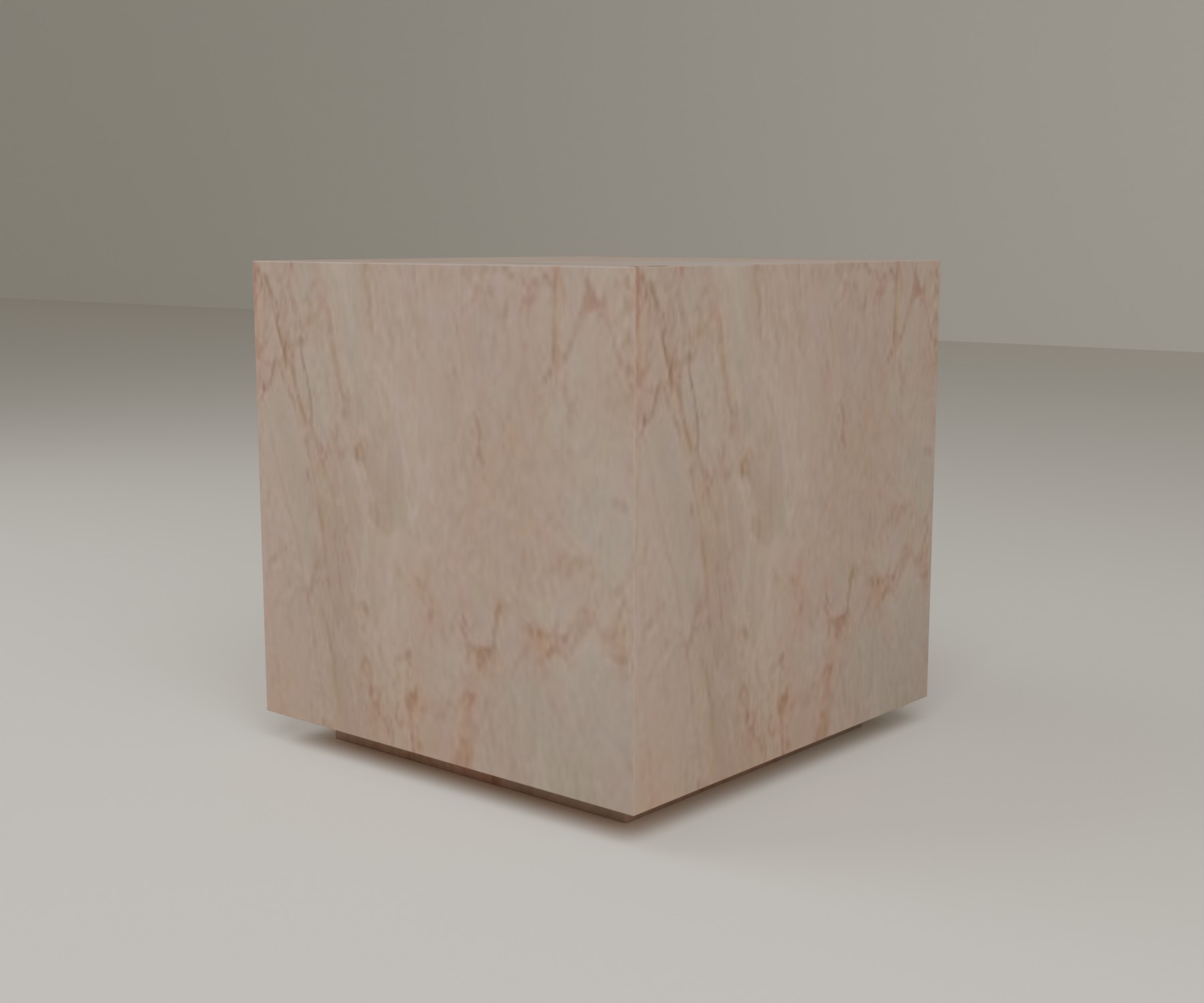 Floating Plinth Side Table in Rose Cream