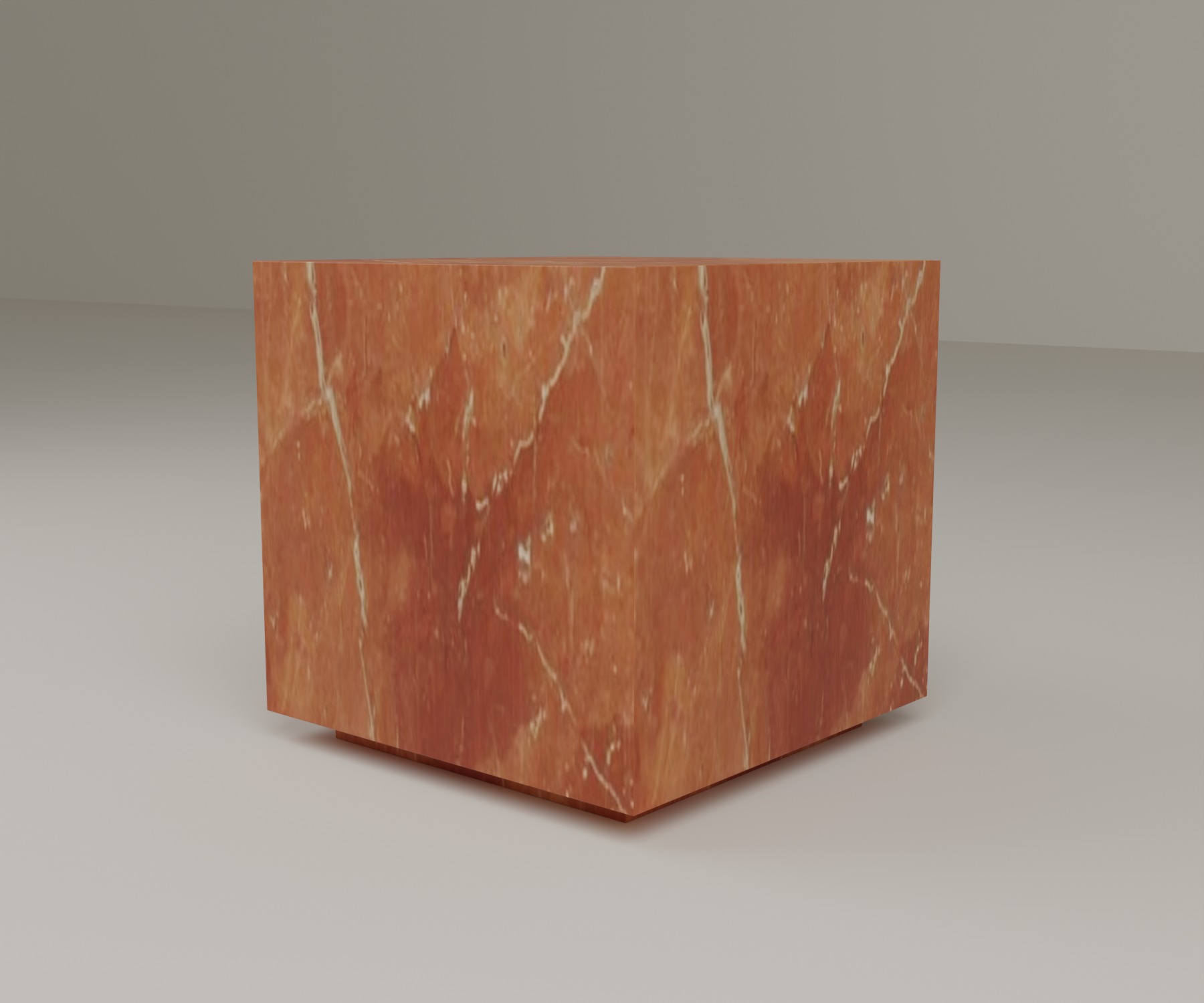 Floating Plinth Side Table in Rosso Alicante