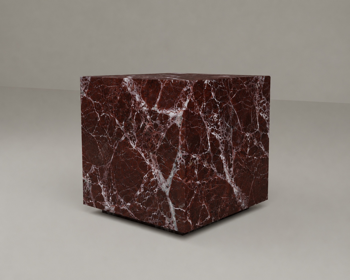 Floating Plinth Side Table in Rosso Levanto