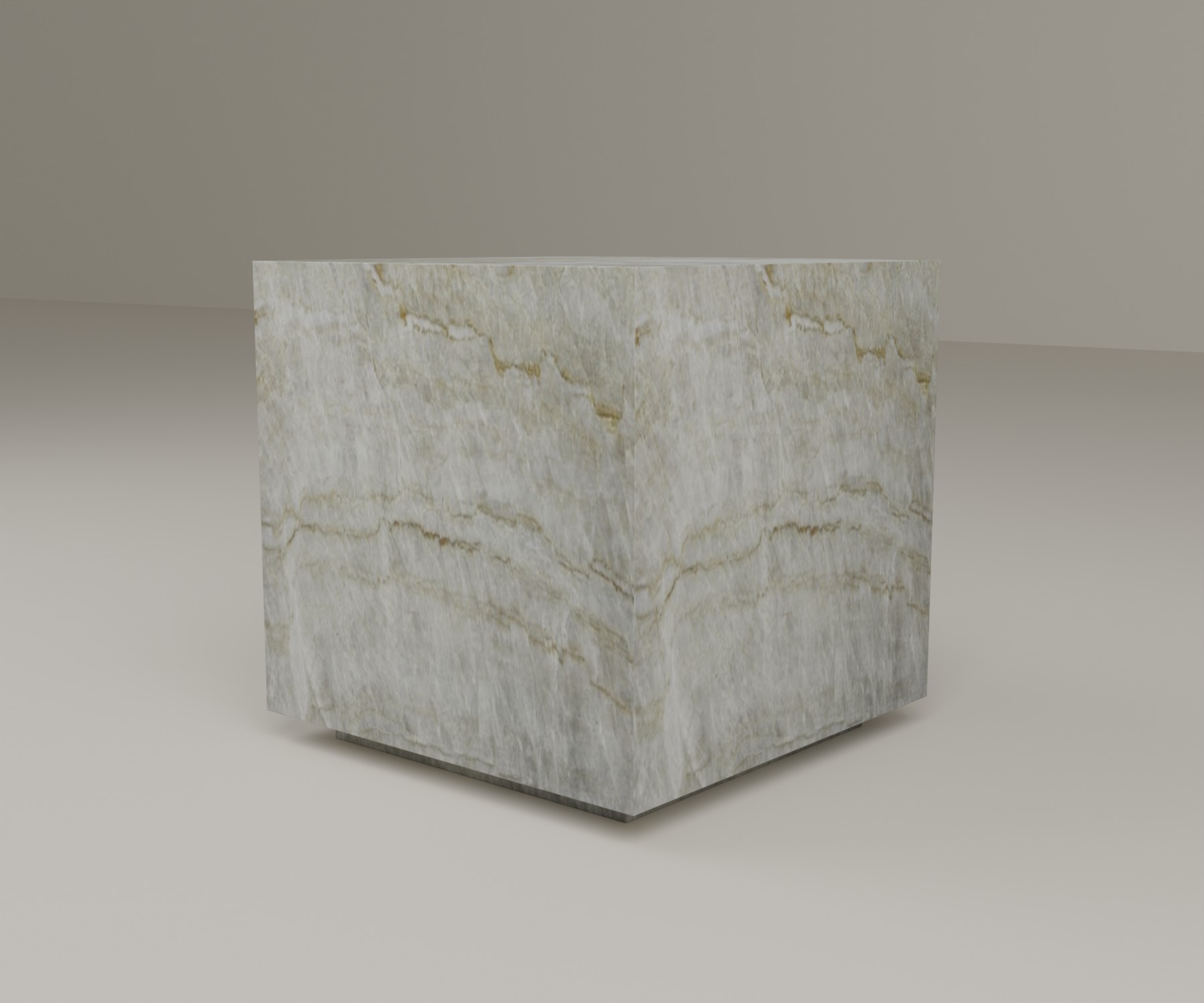 Floating Plinth Side Table in Taj Mahal
