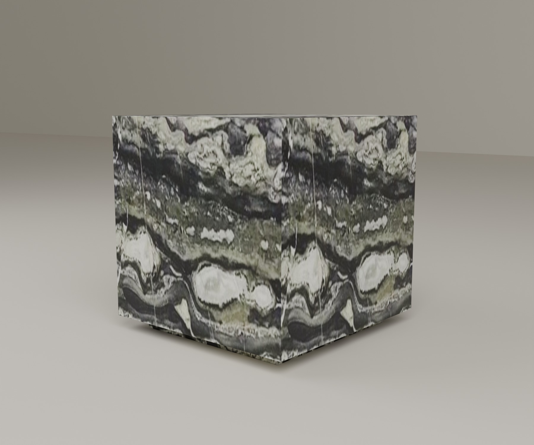 Floating Plinth Side Table in Twilight Green