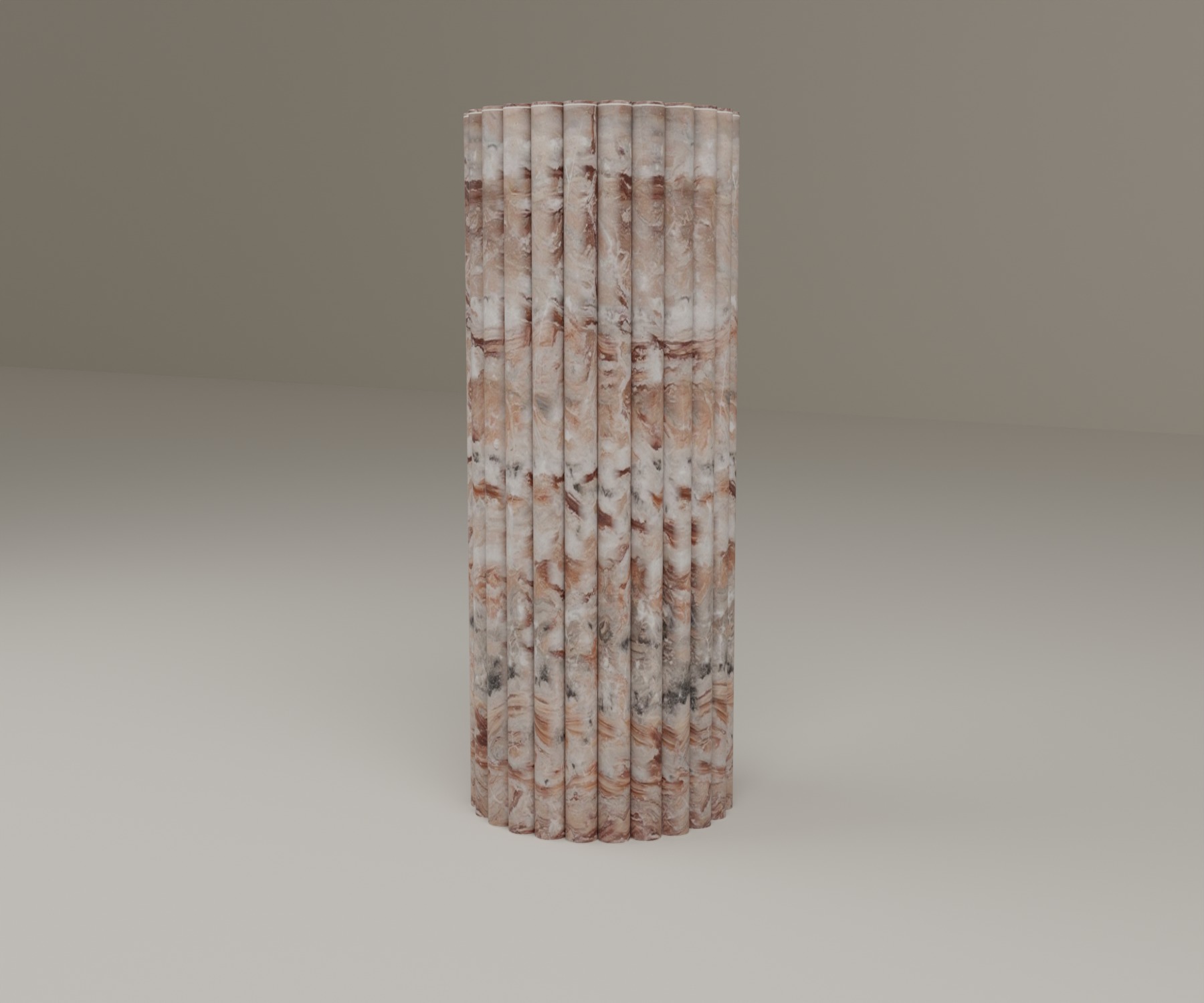 Fluted Pedestal in Arabescato Orobico Rosso
