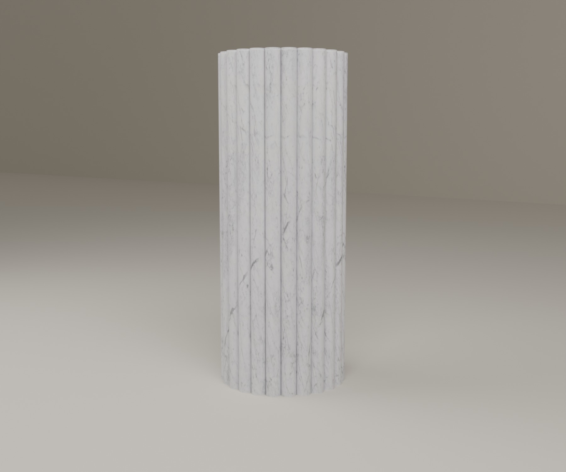 Fluted Pedestal in Bianco Carrara