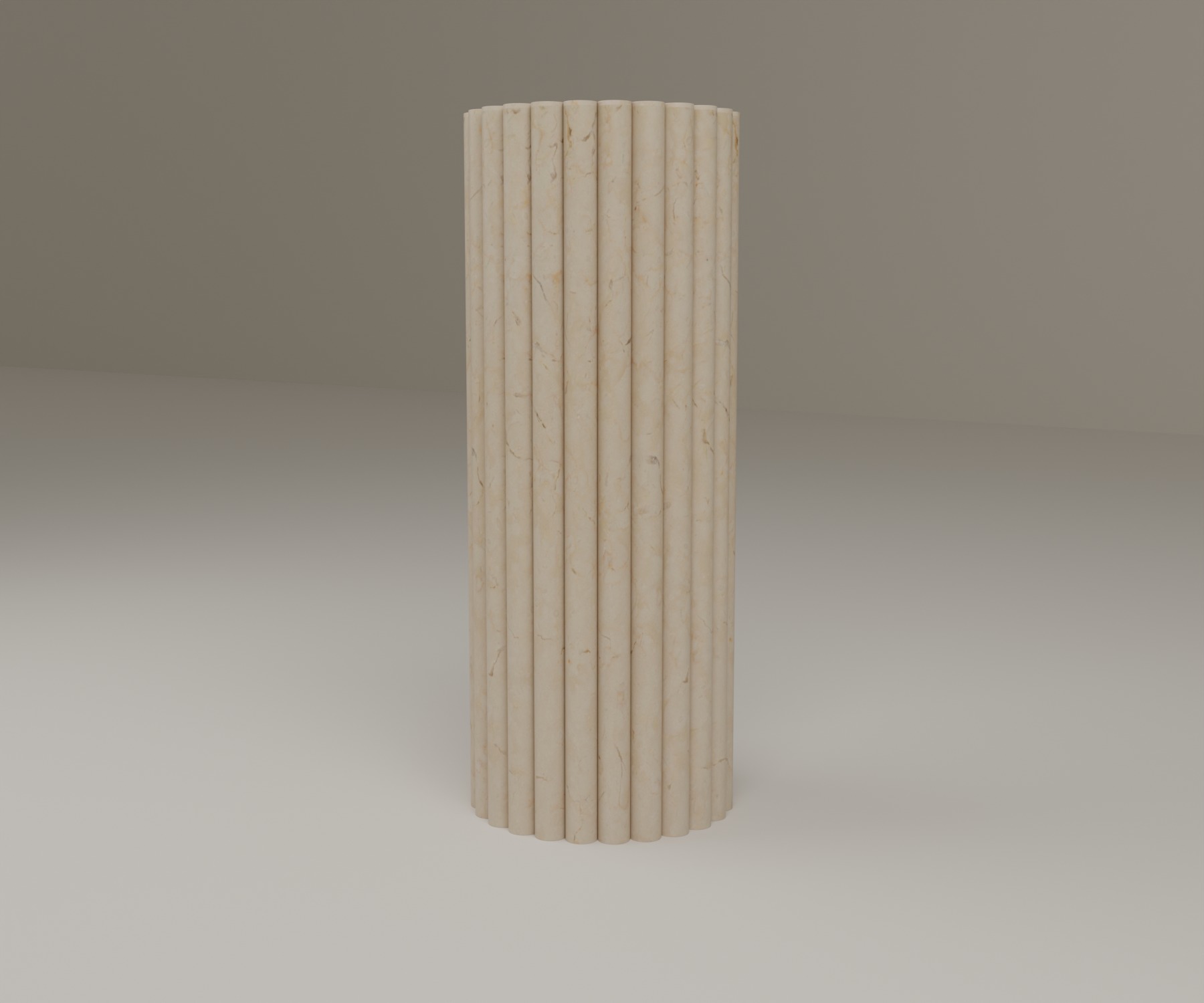 Fluted Pedestal in Crema Marfil