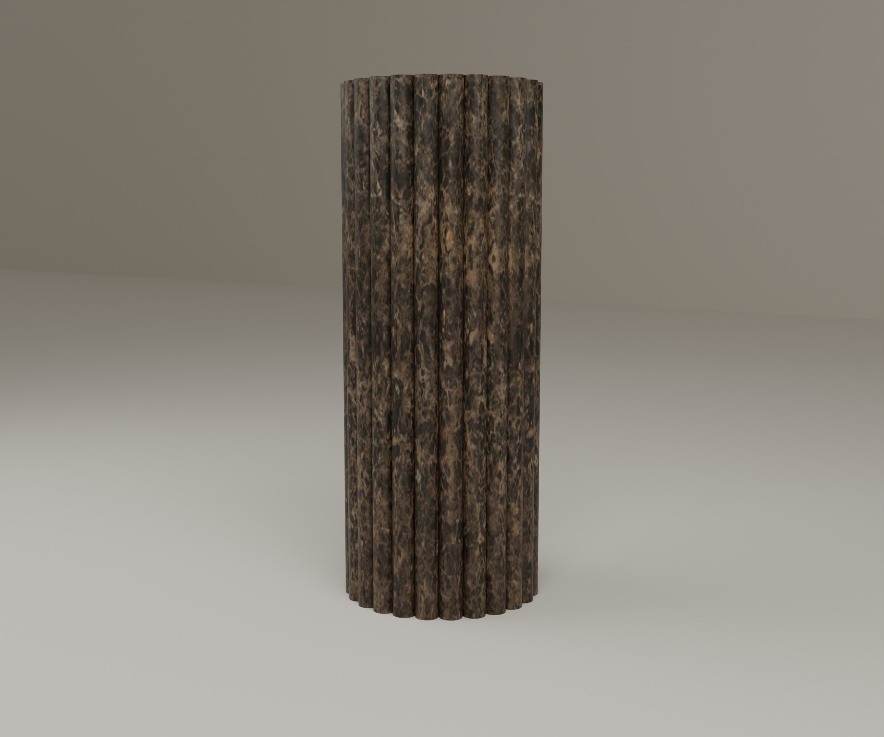 Fluted Pedestal in Dark Emperador