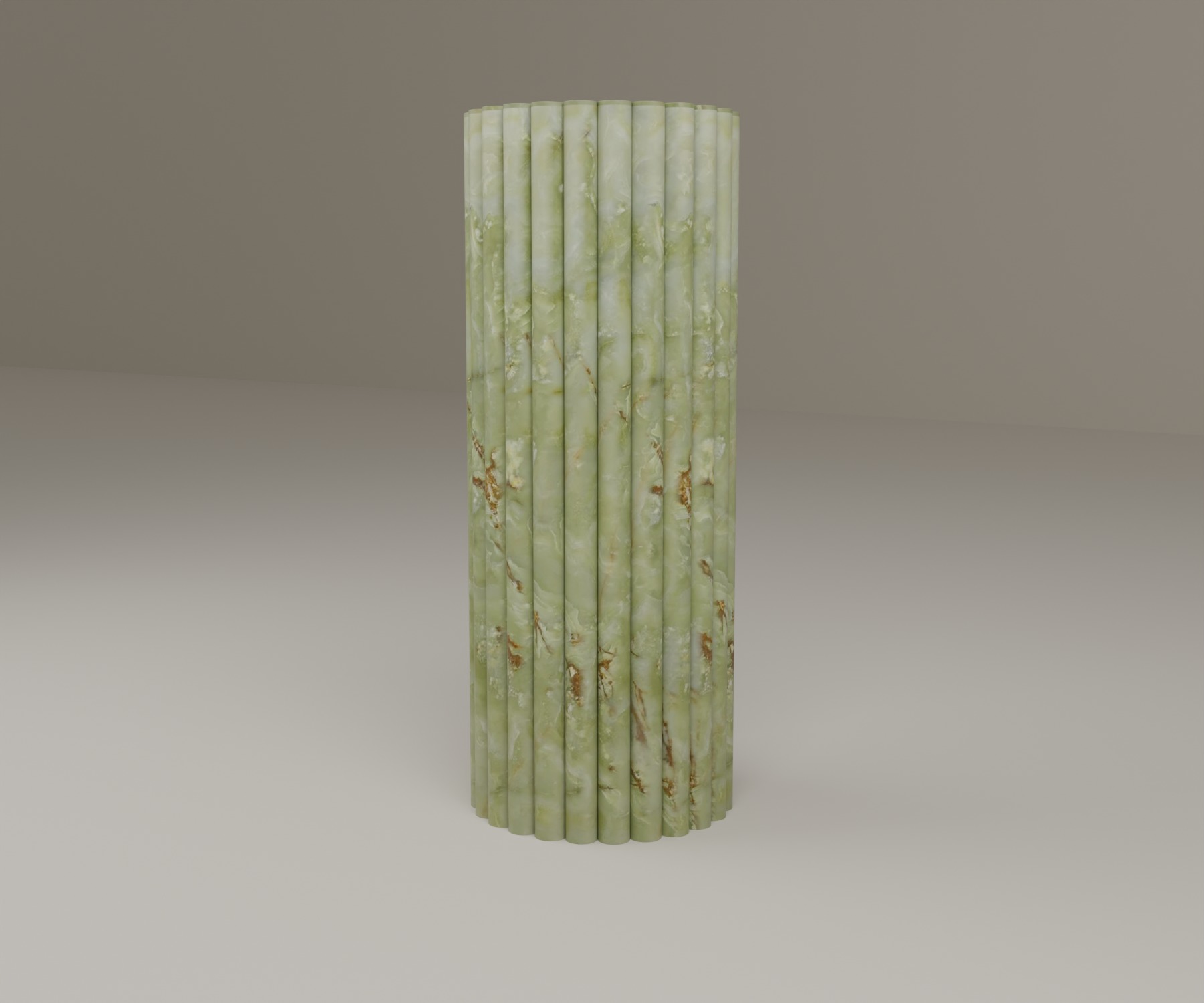 Fluted Pedestal in Green Onyx