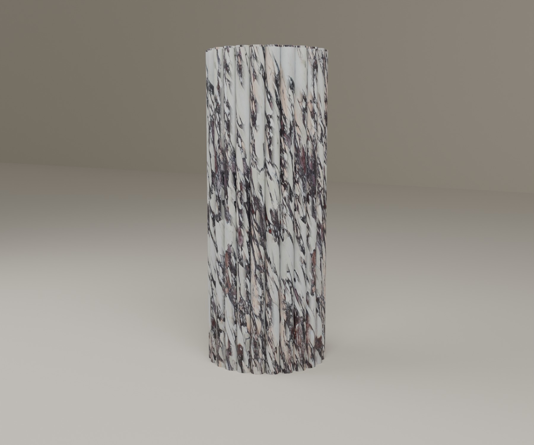 Fluted Pedestal in Italian Calacatta Viola