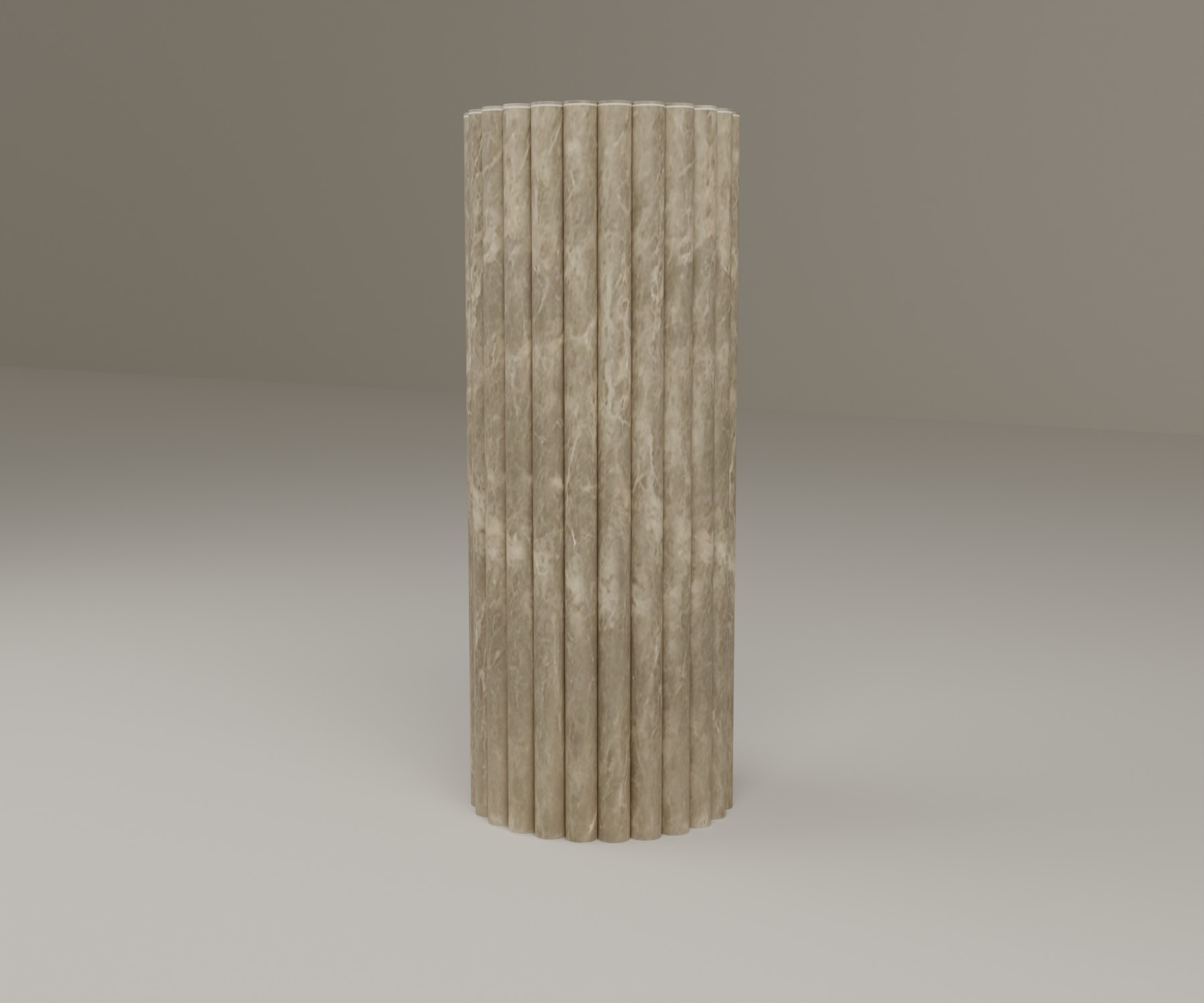 Fluted Pedestal in Light Emperador