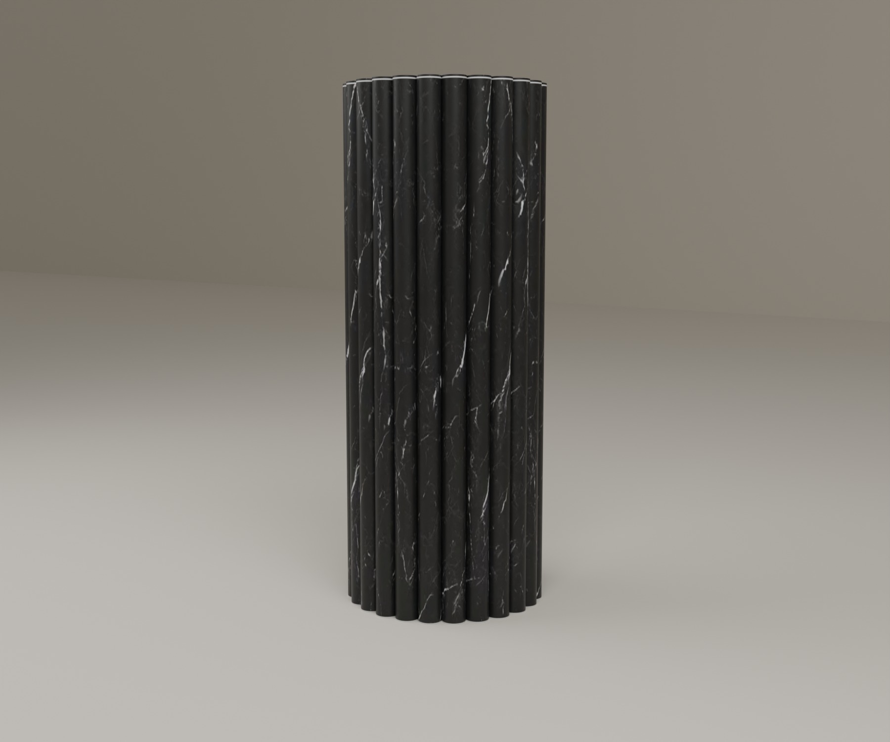 Fluted Pedestal in Nero Marquina