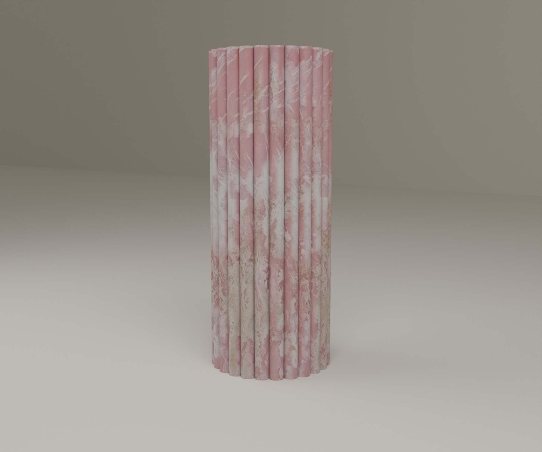 Fluted Pedestal in Pink Onyx
