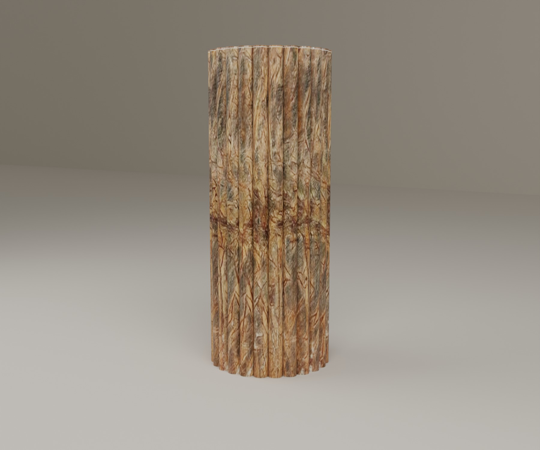Fluted Pedestal in Rainforest Brown