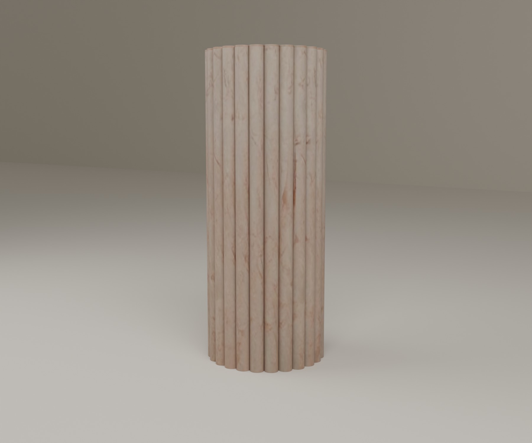 Fluted Pedestal in Rose Cream