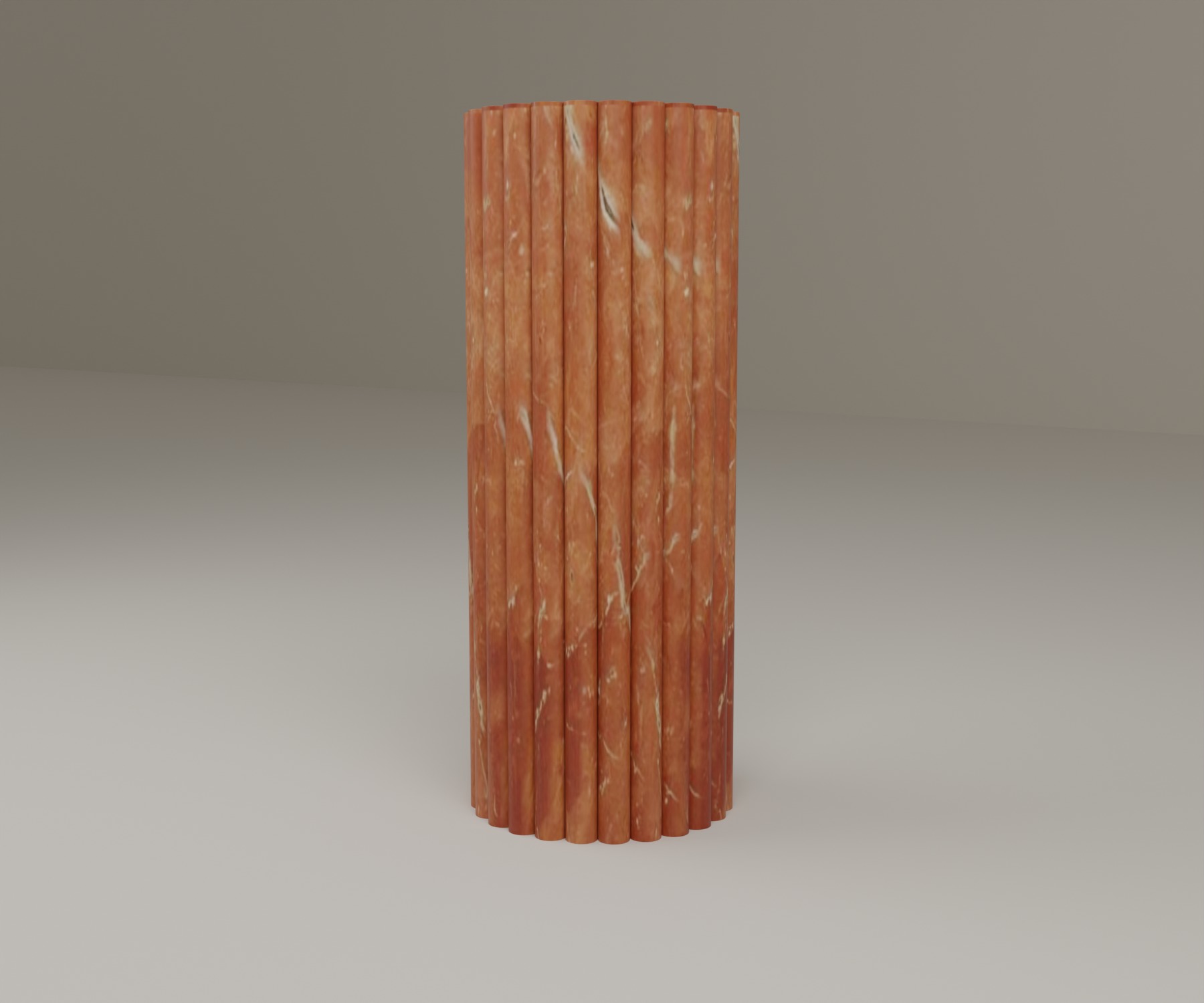 Fluted Pedestal in Rosso Alicante
