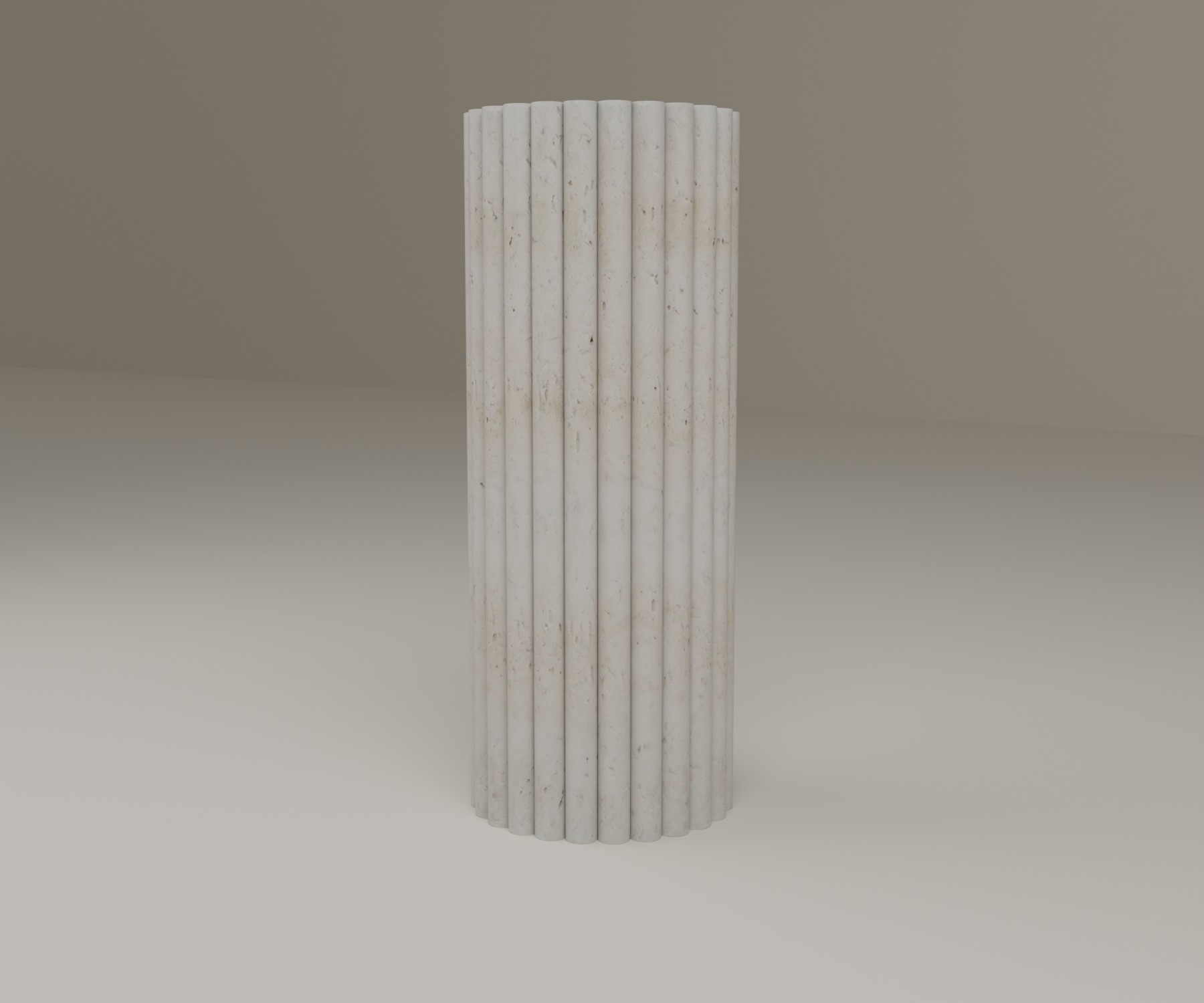 Fluted Pedestal in Super White Travertine