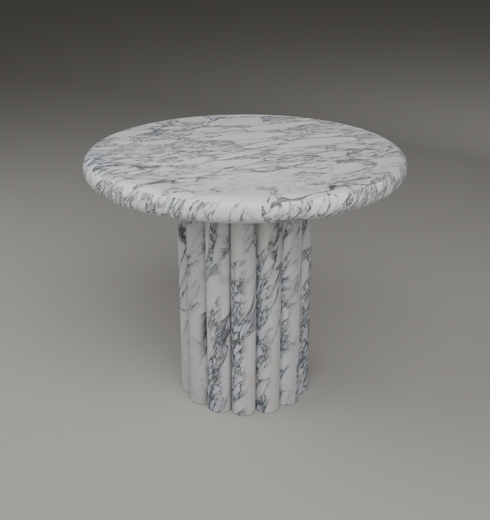 Fluted Side Table in Arabescato Corchia