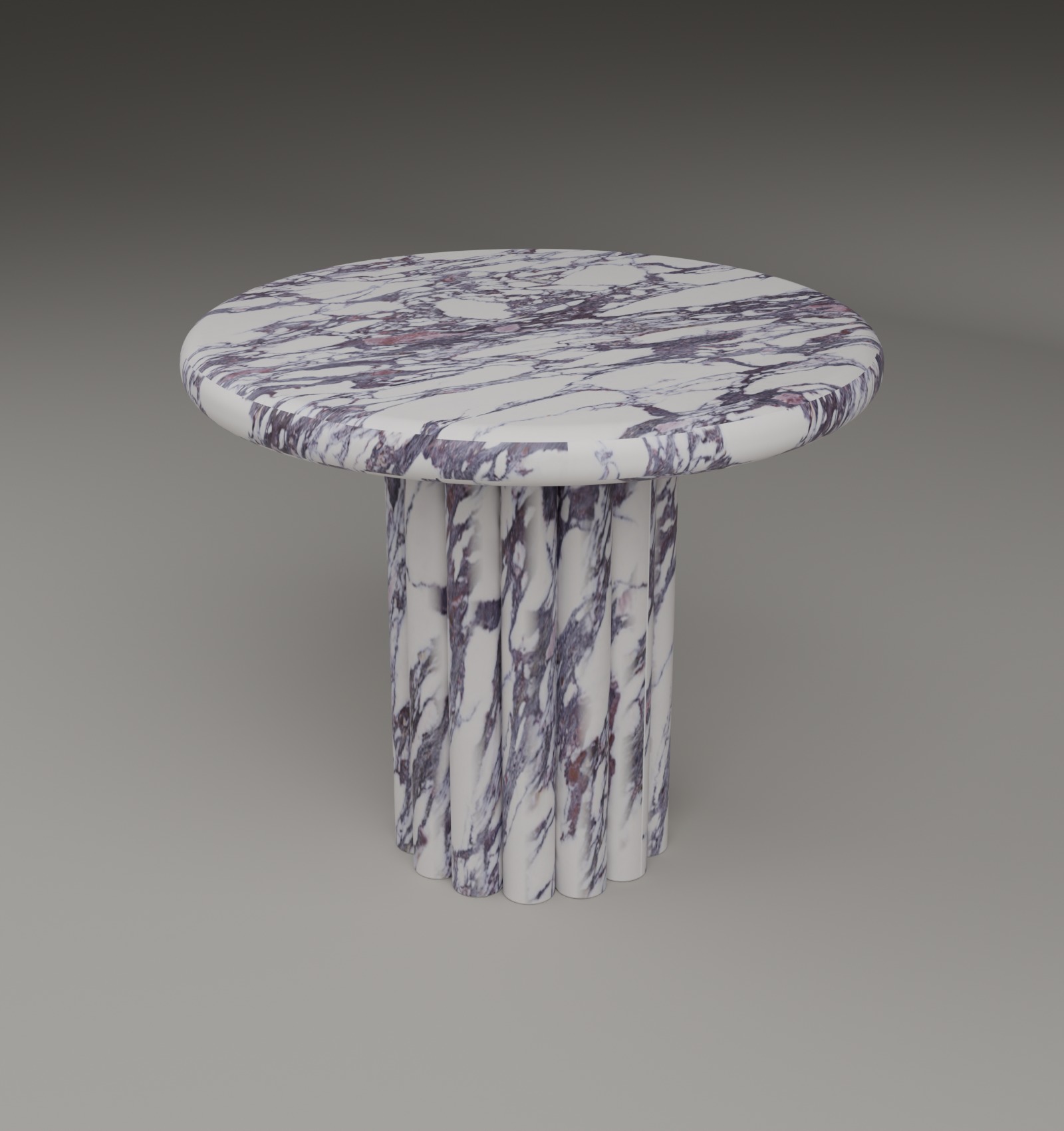 Fluted Side Table in Asia Calacatta Viola